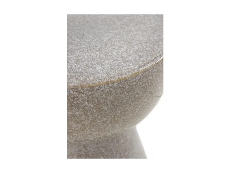 Hocker/Beistelltisch aus Keramik, hellgrau