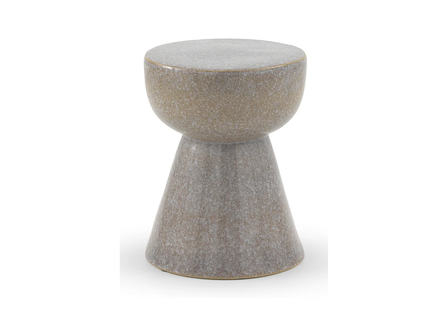 Tabouret / table d'appoint en céramique gris clair