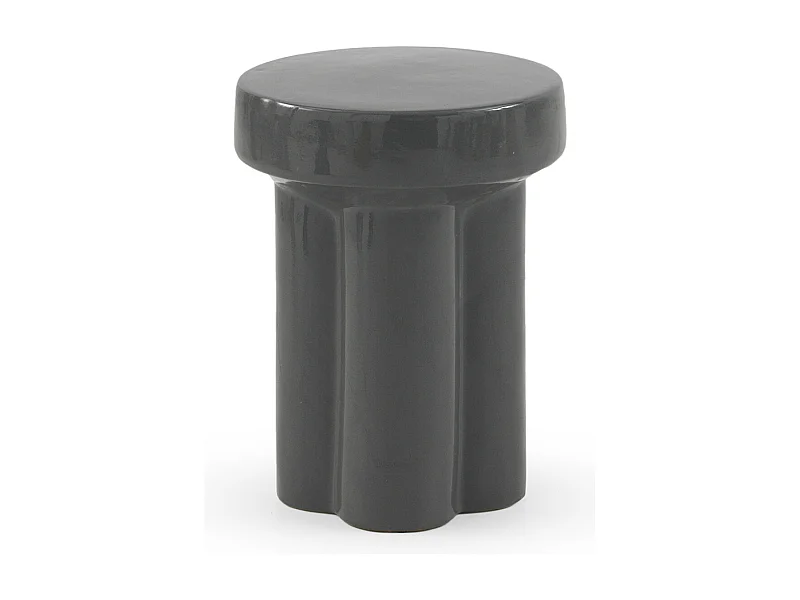 Hocker/Beistelltisch aus Keramik, Farbe grau