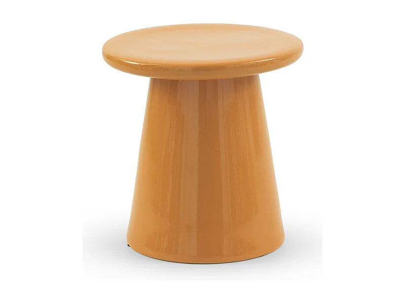 Tabouret / table d'appoint en céramique orange