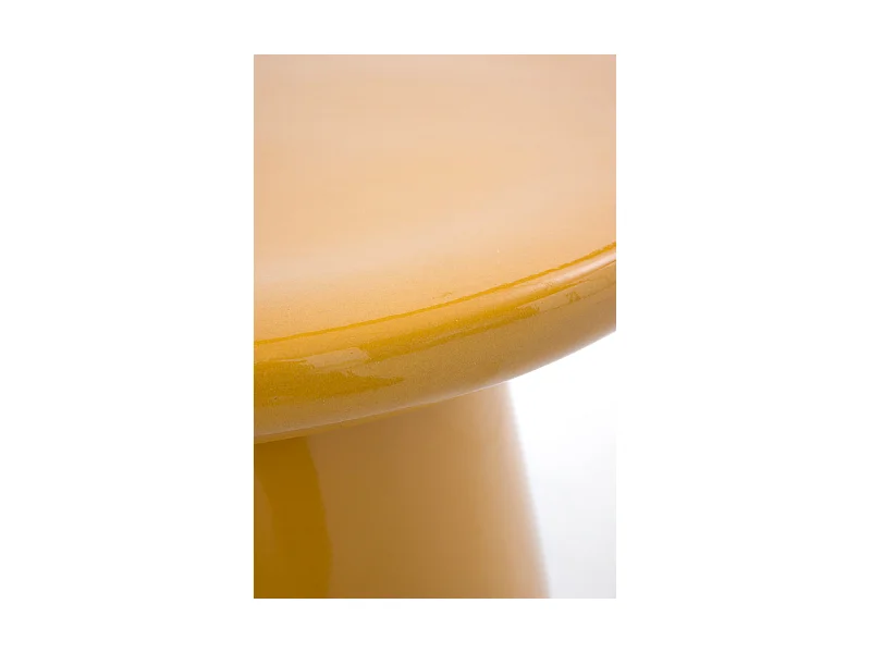 Banco / mesa de apoio em cerâmica laranja