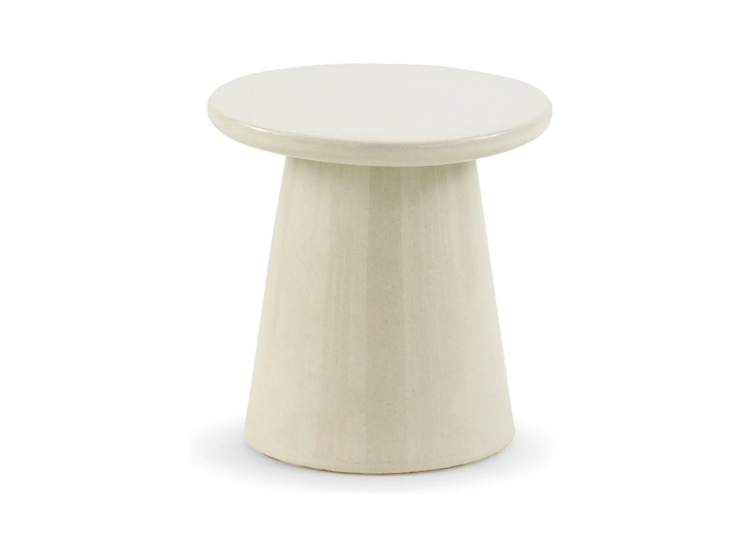 Hocker/Beistelltisch aus Keramik, weiß