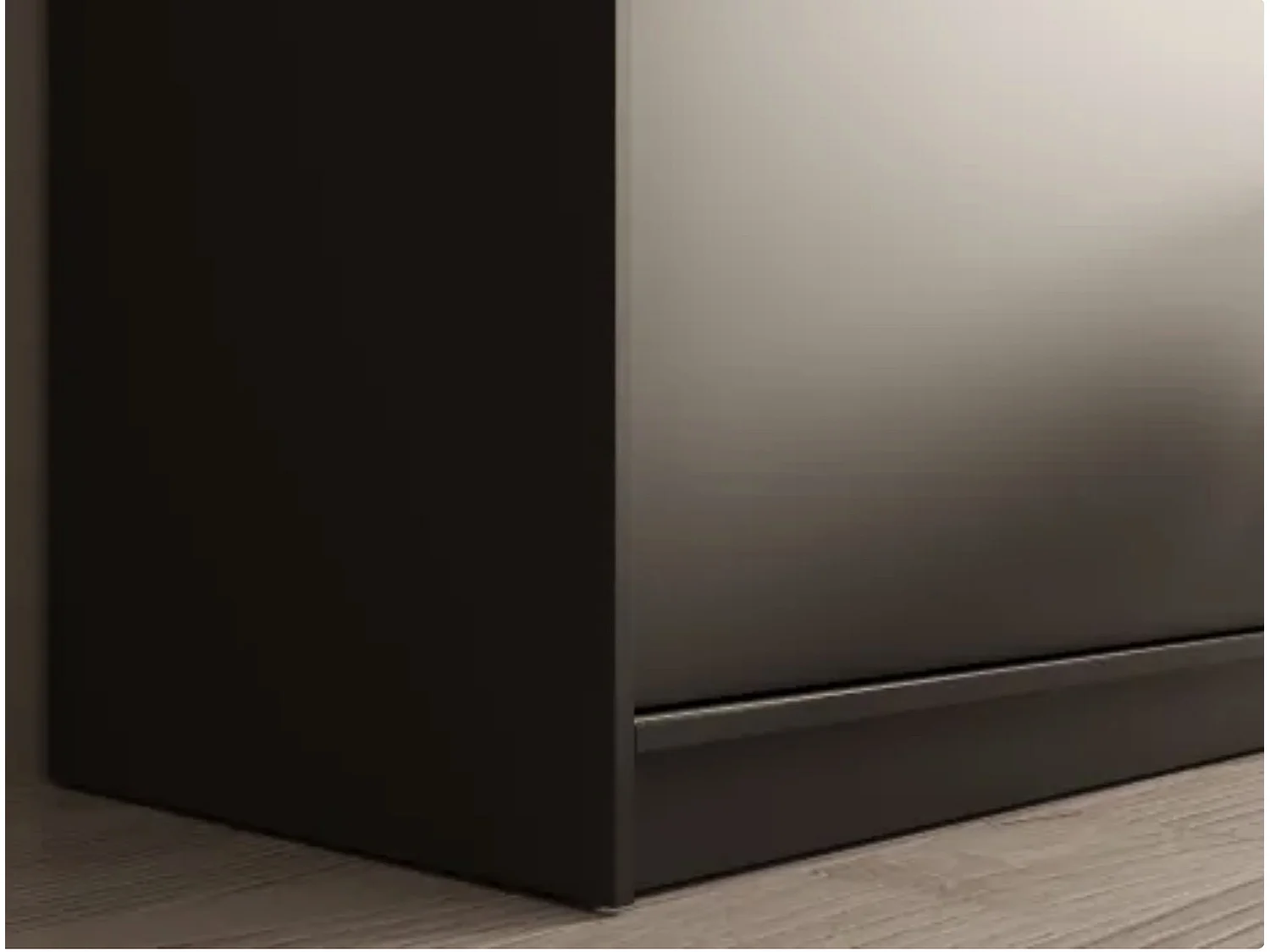 Armoire coulissante BALEY avec miroir – Dressing moderne et gain de place-Noir-Largeur 120 cm