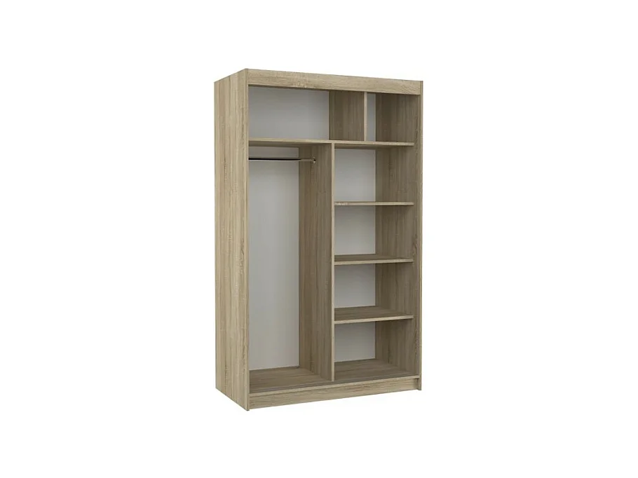 Armadio Lario (120cm)/ante scorrevoli/vetro/Sonoma