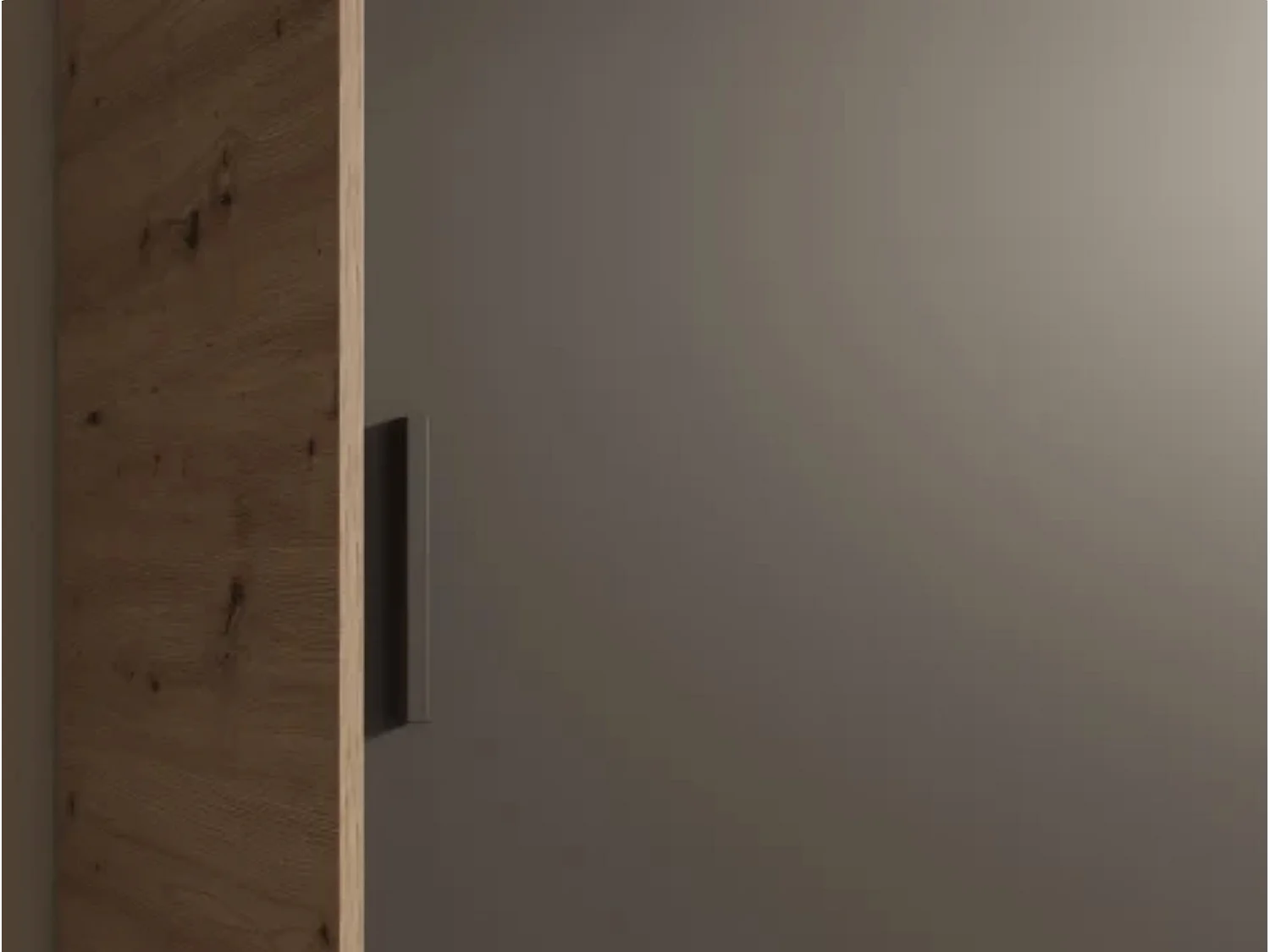 Armoire coulissante BALEY avec miroir – Dressing moderne et gain de place-Naturel/Noir-Largeur 120 cm