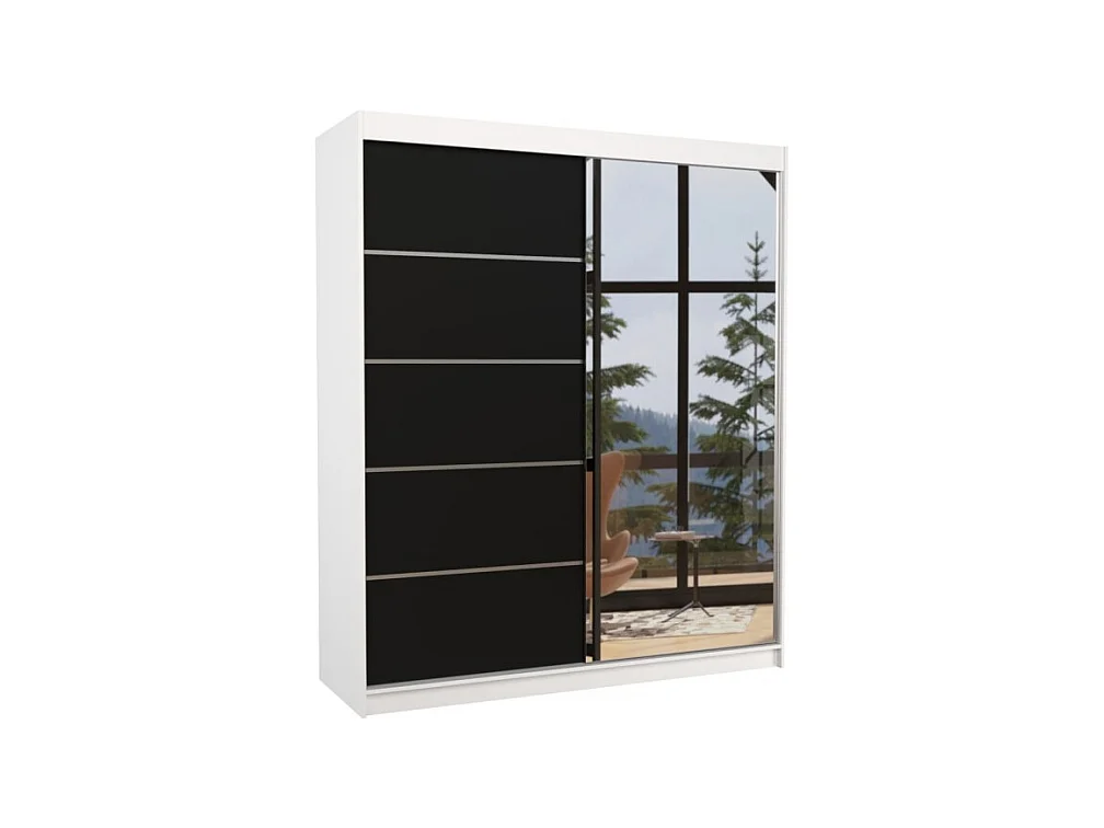 Armoire Taro Lux (180cm)/portes coulissantes/miroir/LED/
