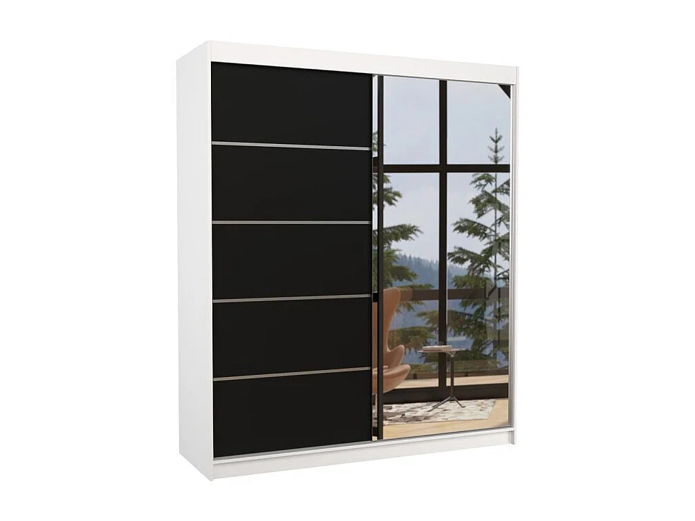 Armoire Taro Lux (180cm)/portes coulissantes/miroir/LED/