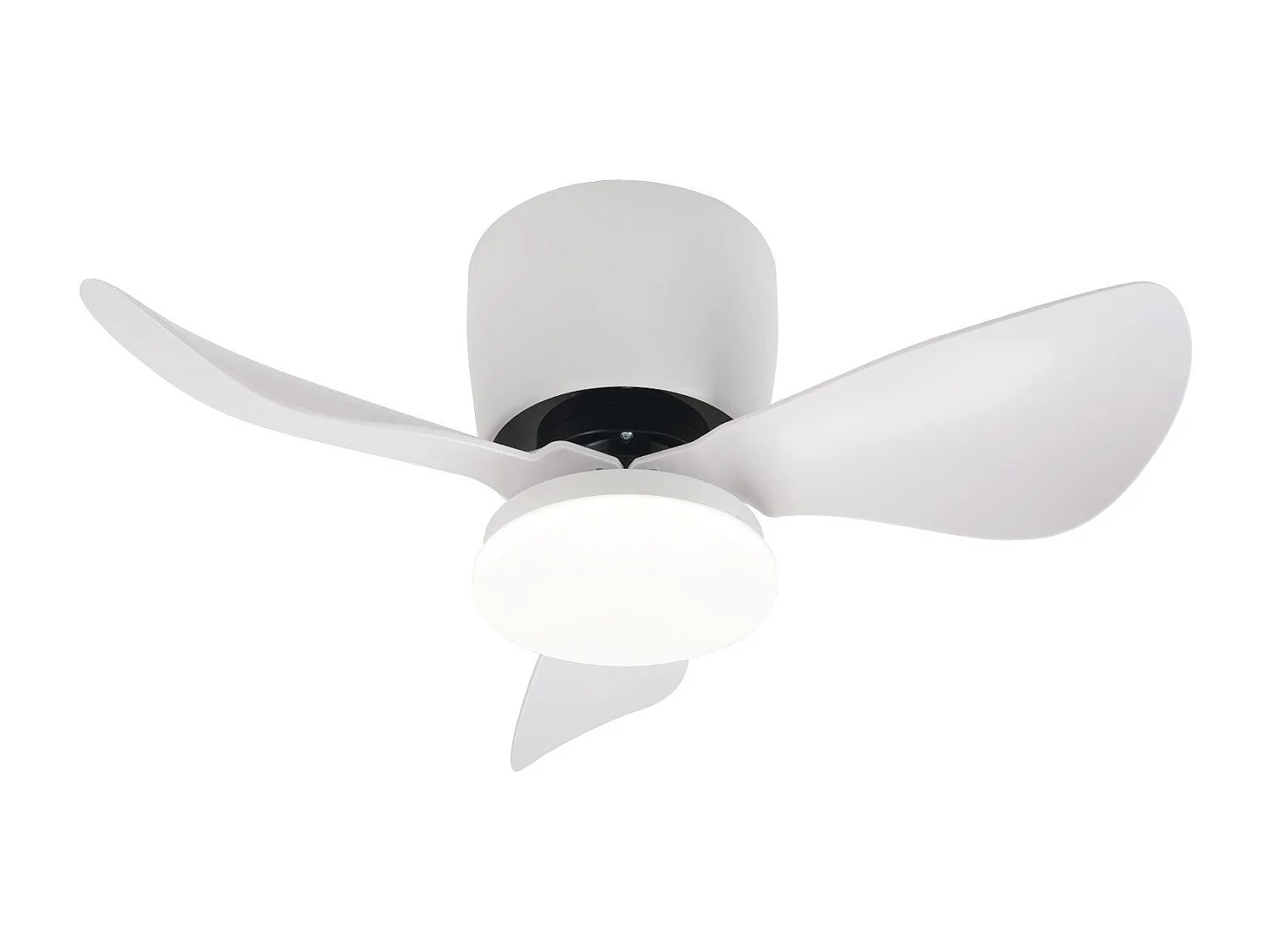 Ventilateur de plafond NETTLIFE avec éclairage, variateur, silencieux, 70 cm, LED, 23 W, blanc, été/hiver, minuterie 6 vitesses