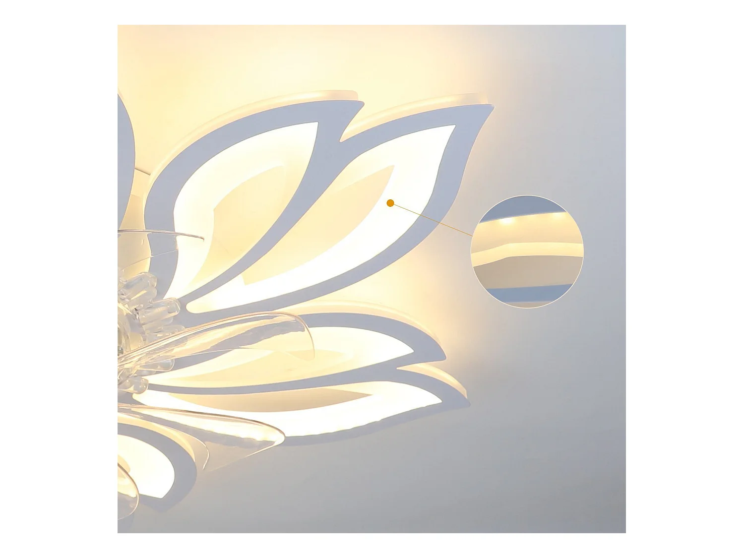 NETTLIFE Ventilateur de plafond avec éclairage et télécommande  - Lampe de plafond LED dimmable, fonction de timer , design créatif 6 lumières