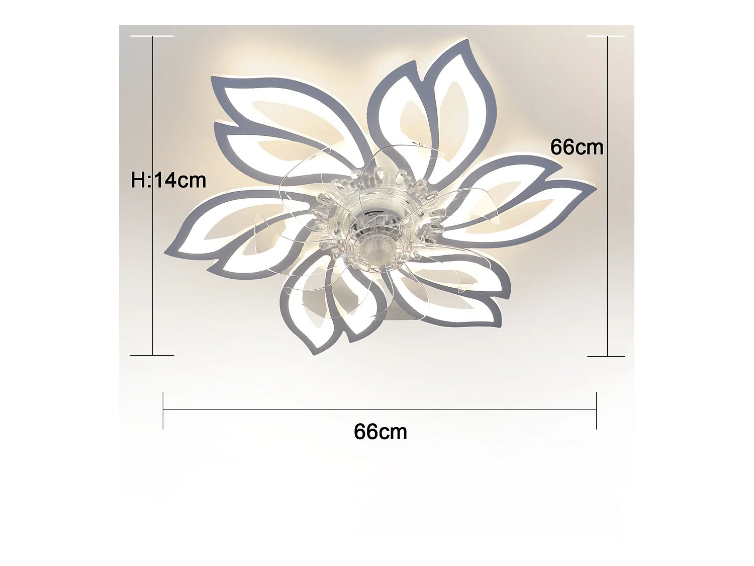 NETTLIFE Ventilateur de plafond avec éclairage et télécommande  - Lampe de plafond LED dimmable, fonction de timer , design créatif 6 lumières