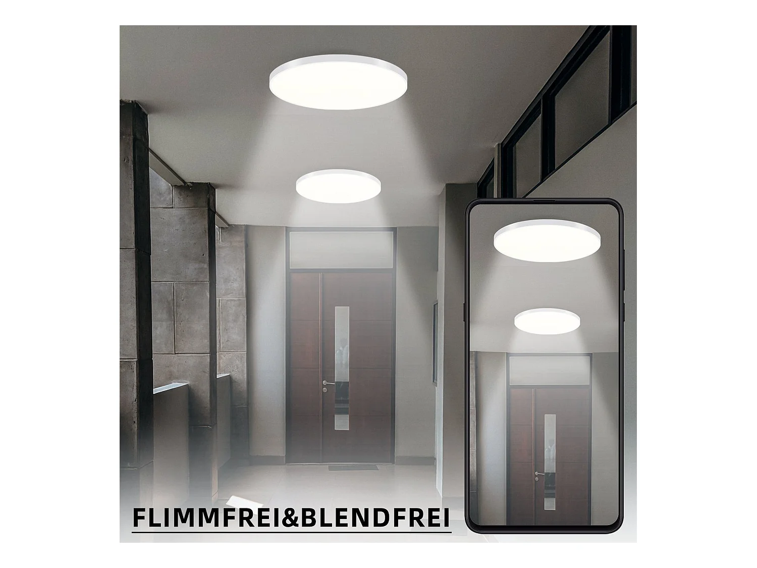 NETTLIFE LED Plafonnier  à intensité variable IP44 37 x 2,5 cm