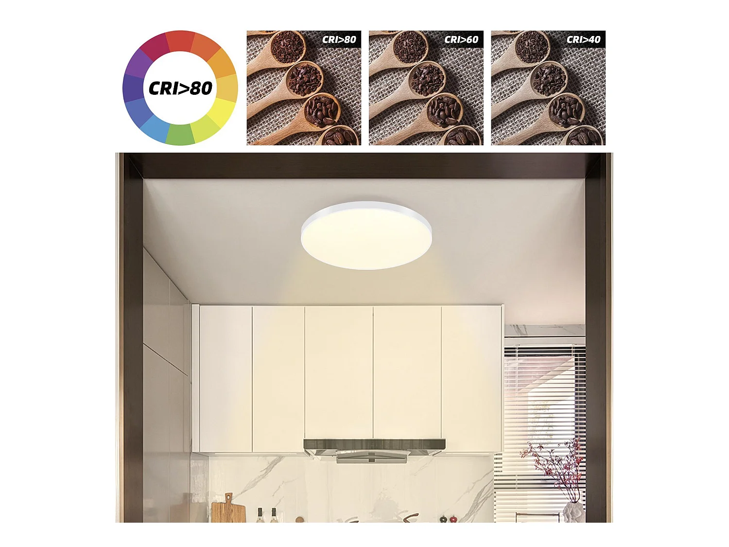 NETTLIFE LED Plafonnier  à intensité variable IP44 37 x 2,5 cm