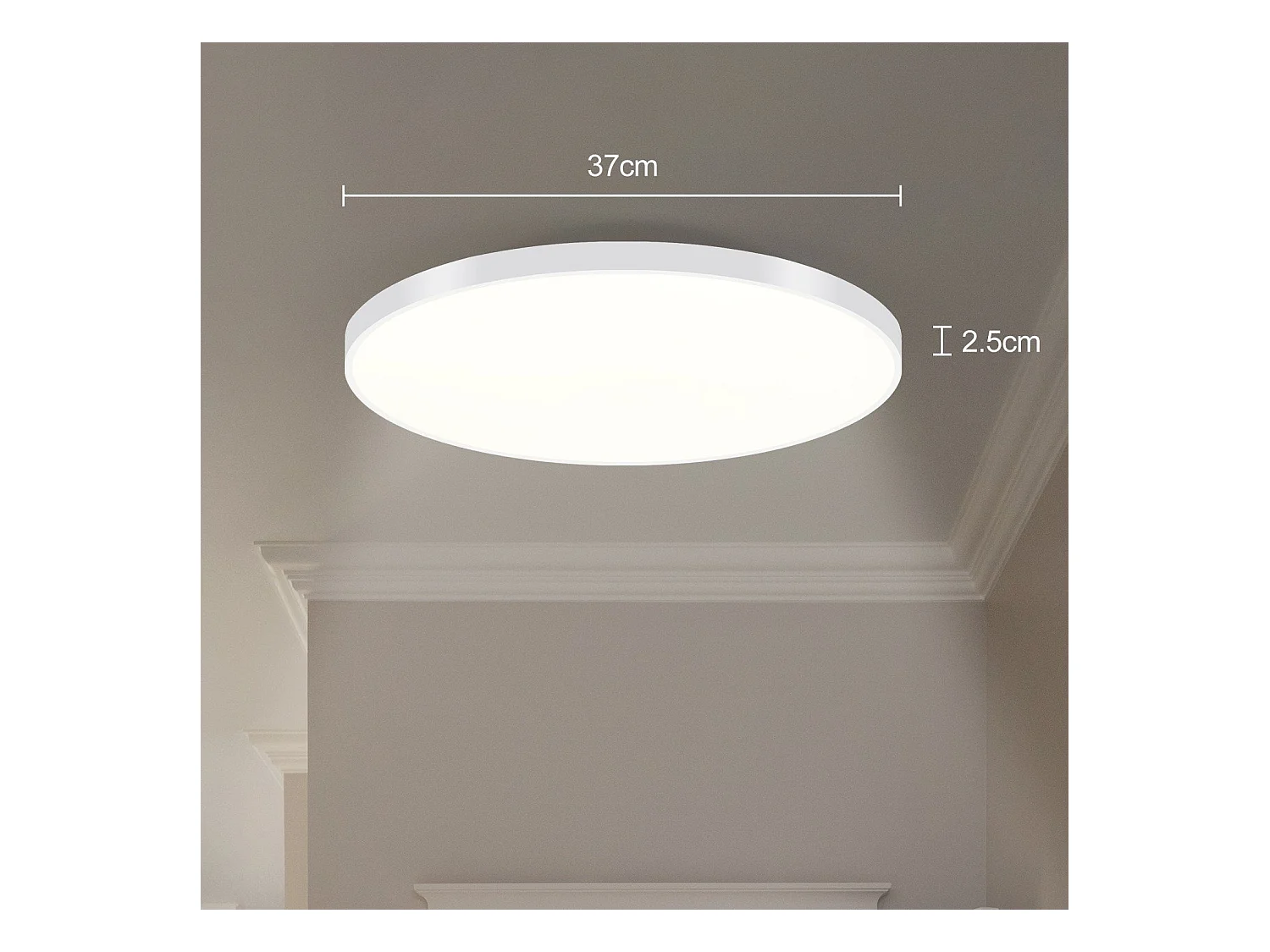 NETTLIFE LED Plafonnier  à intensité variable IP44 37 x 2,5 cm