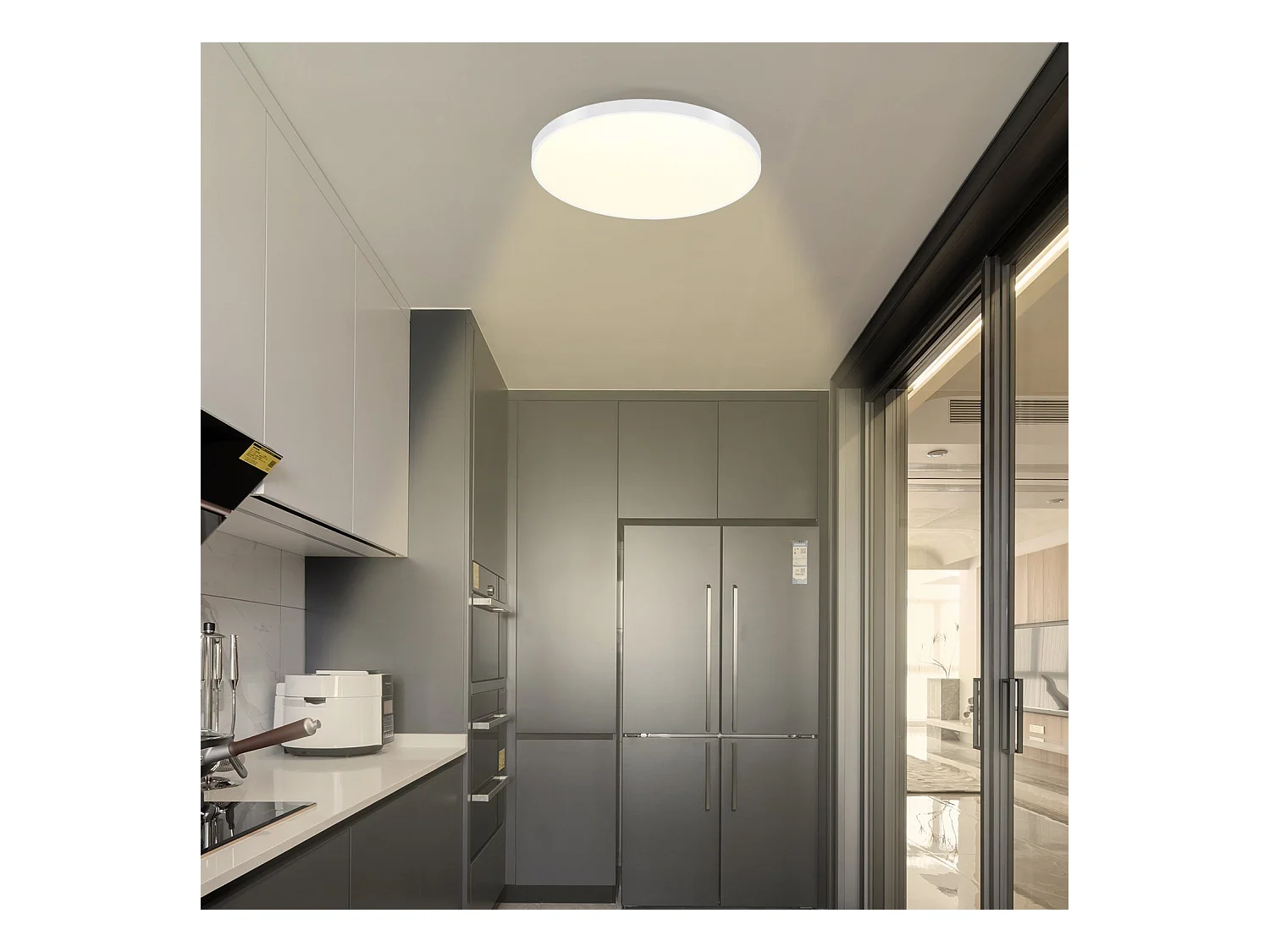 NETTLIFE LED-Deckenleuchte, dimmbar, IP44, 37 x 2,5 cm