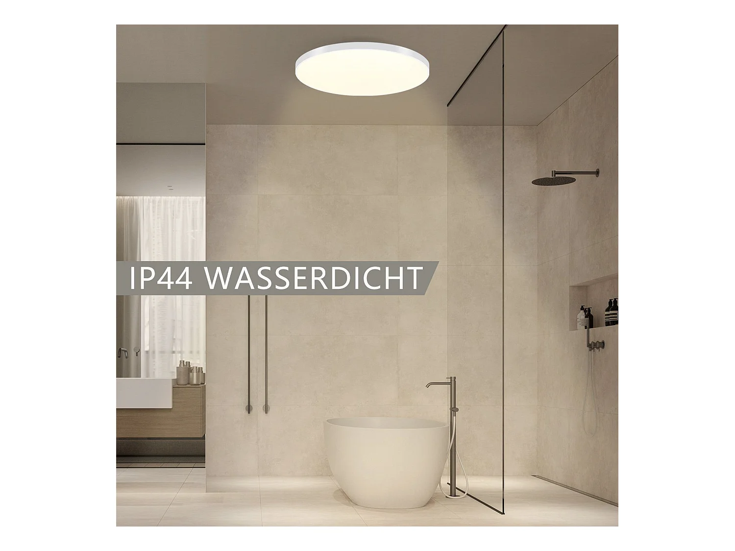 NETTLIFE LED ściemnialna lampa sufitowa IP44 37 x 2,5 cm