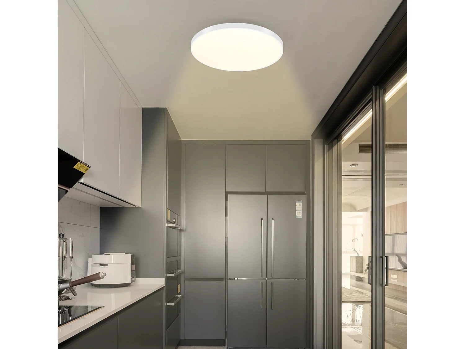 NETTLIFE LED-Deckenleuchte, dimmbar, IP44, 37 x 2,5 cm