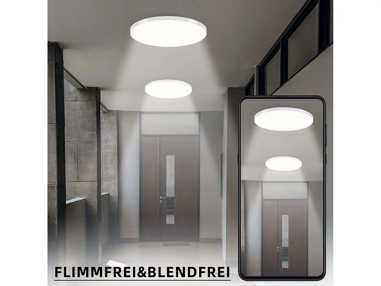 NETTLIFE LED-Deckenleuchte, dimmbar, IP44, 37 x 2,5 cm
