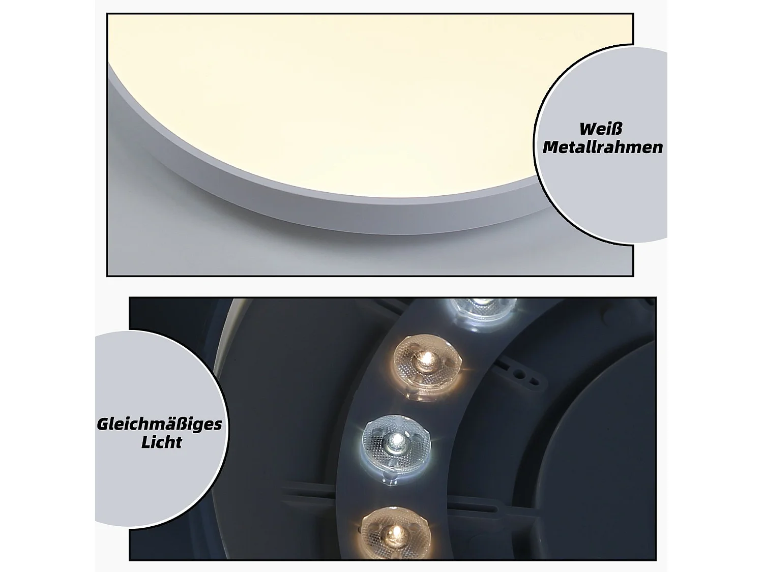 NETTLIFE LED-Deckenleuchte, dimmbar, IP44, 37 x 2,5 cm