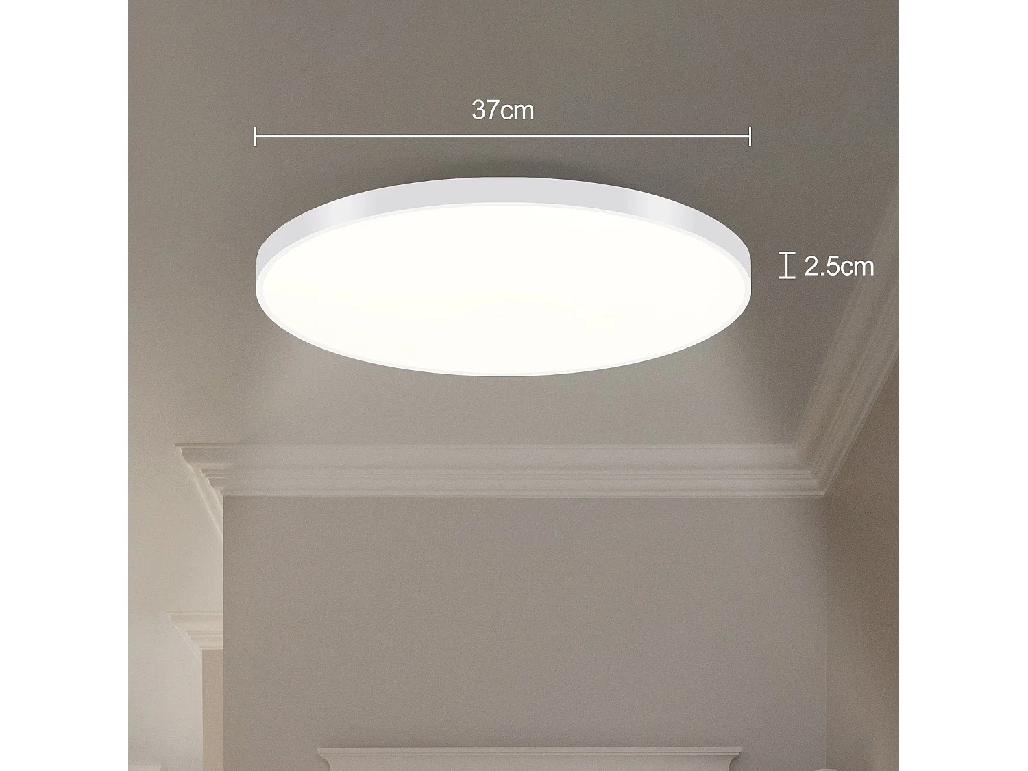 NETTLIFE LED-Deckenleuchte, dimmbar, IP44, 37 x 2,5 cm