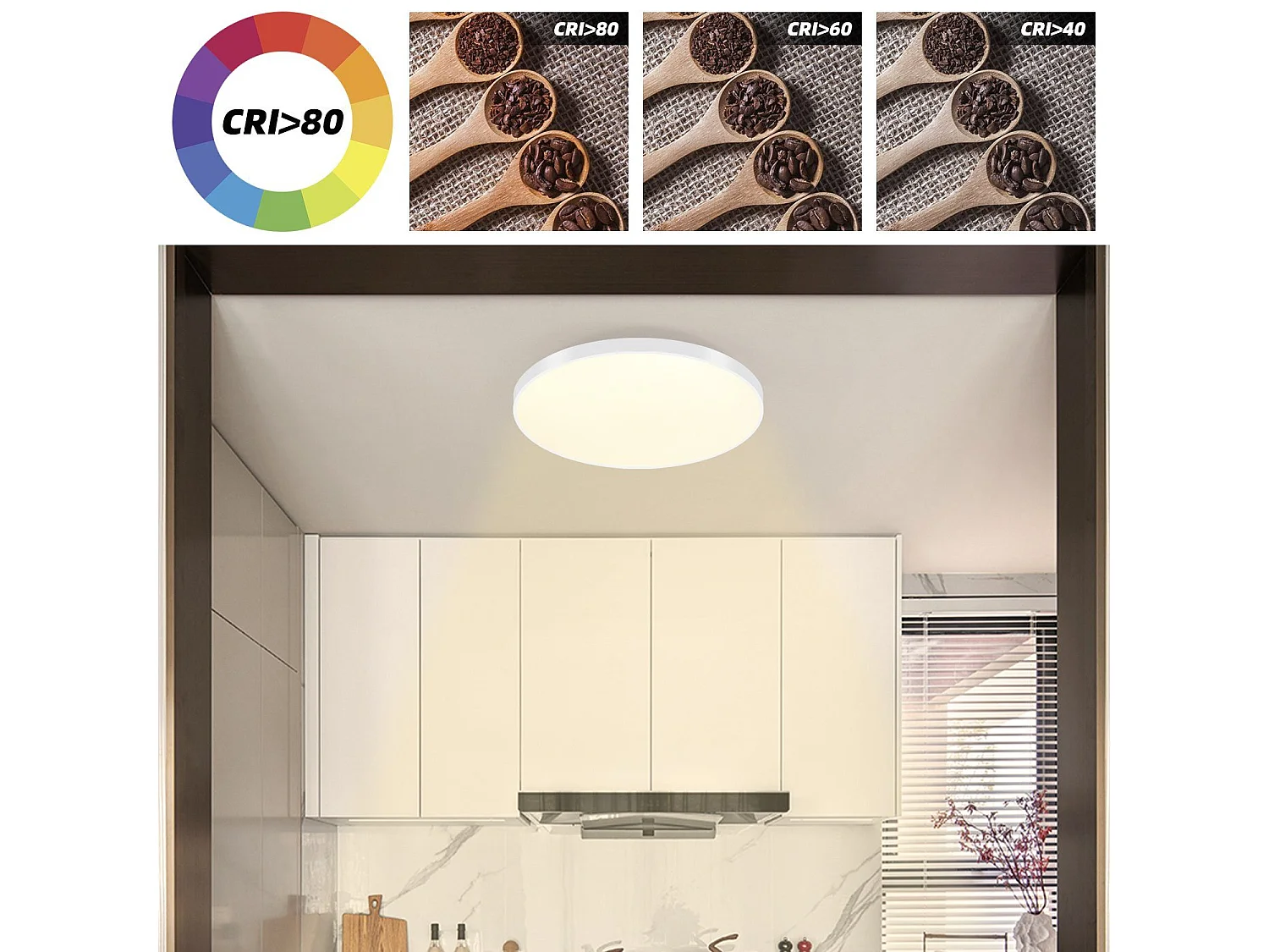 NETTLIFE LED Plafonnier  à intensité variable IP44 37 x 2,5 cm