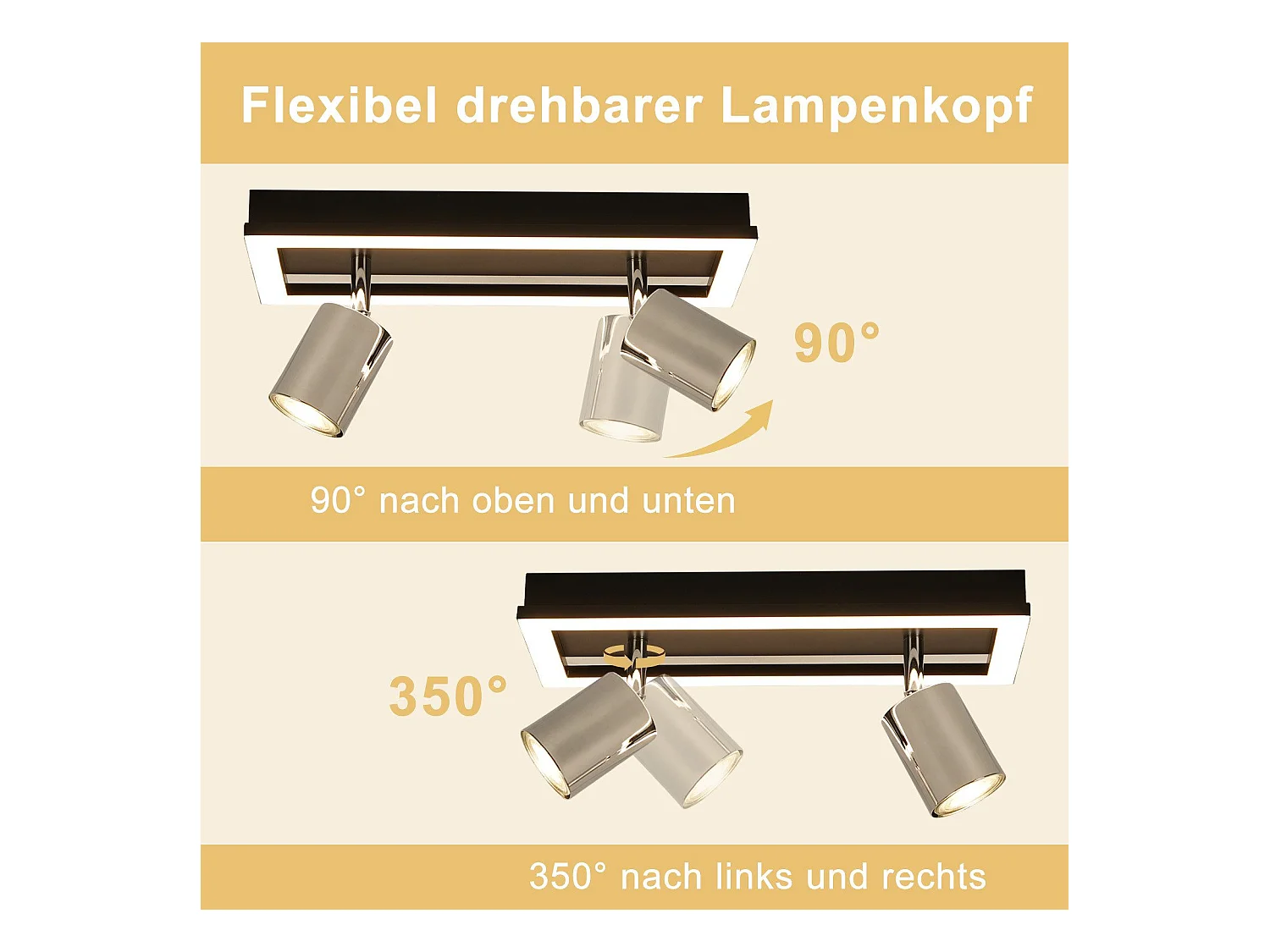 NETTLIFE 2-płomienny GU10 nowoczesny ciepły biały regulowany reflektor sufitowy LED 12W