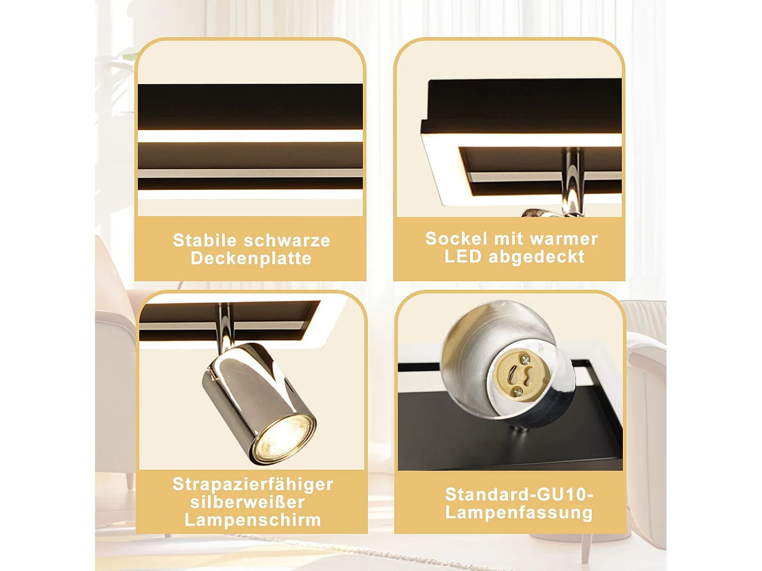 NETTLIFE 2-płomienny GU10 nowoczesny ciepły biały regulowany reflektor sufitowy LED 12W