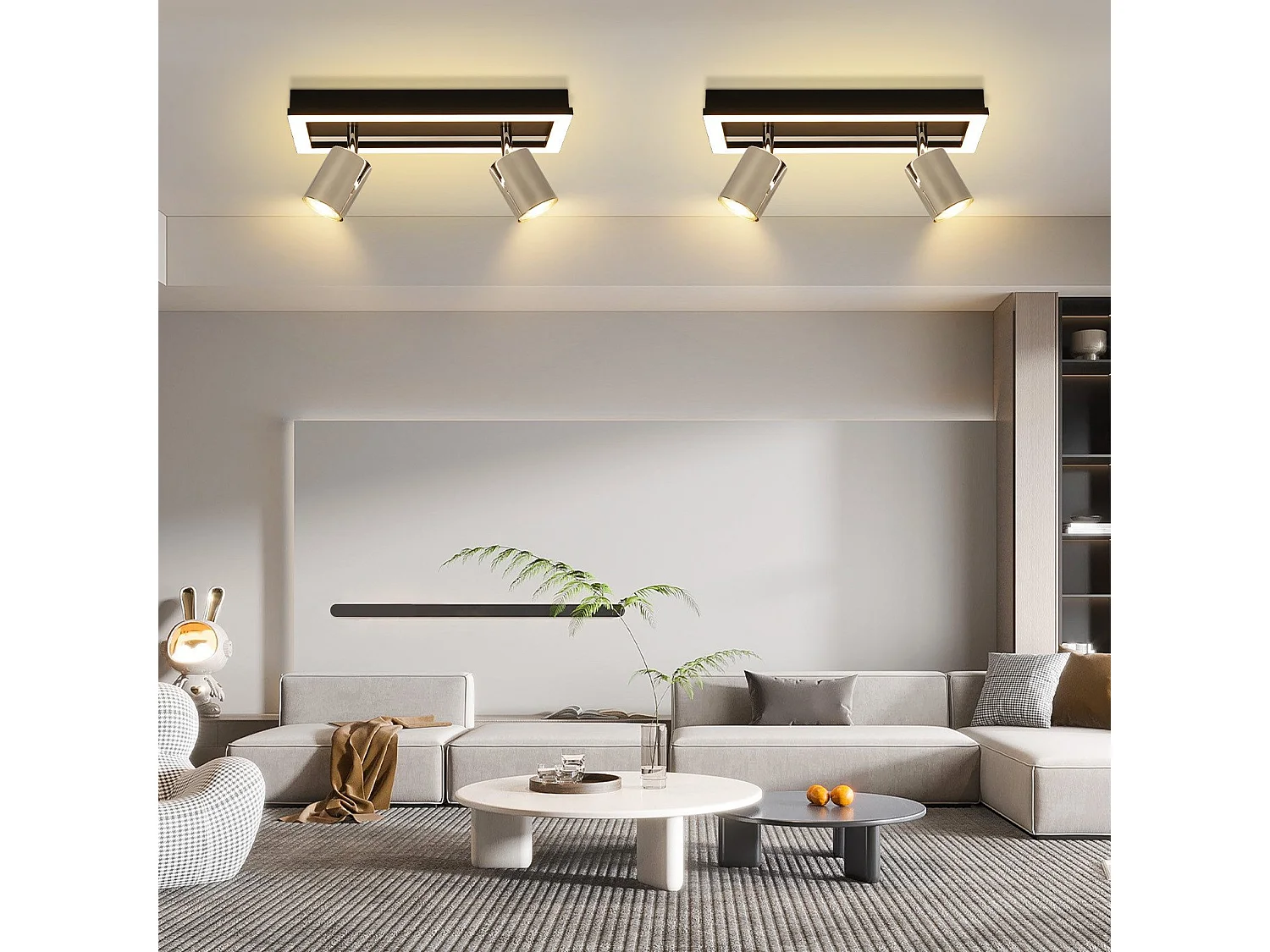 NETTLIFE 2-płomienny GU10 nowoczesny ciepły biały regulowany reflektor sufitowy LED 12W