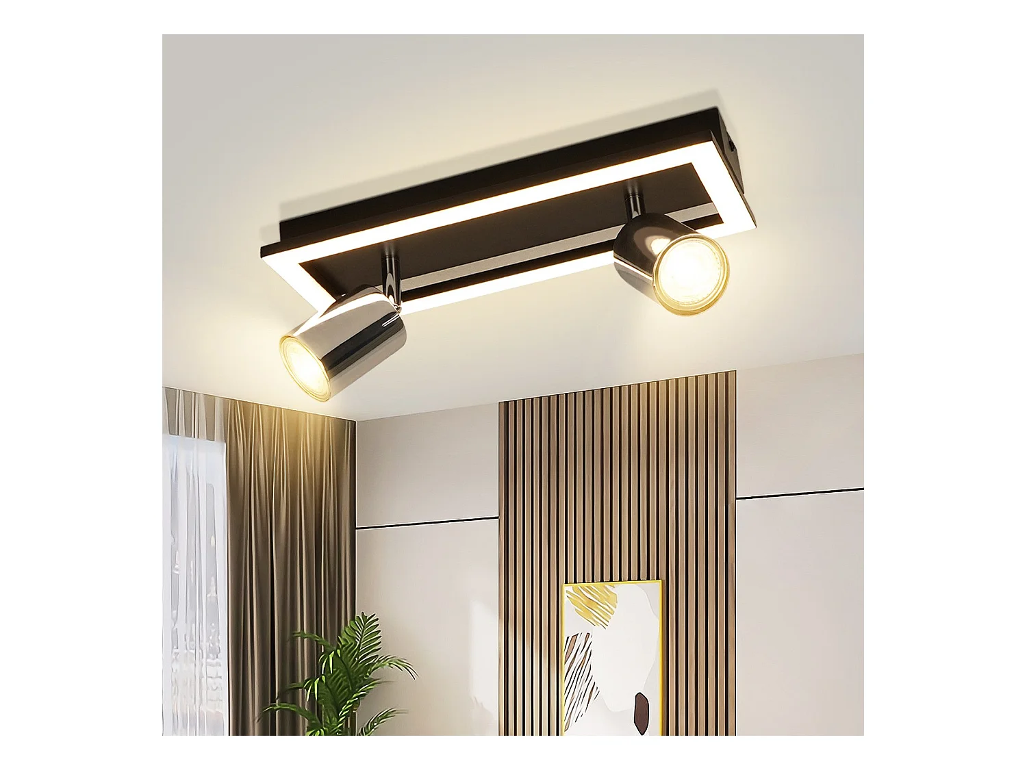 Spot de plafond LED NETTLIFE 2 flammes GU10 moderne blanc chaud orientable 12 W