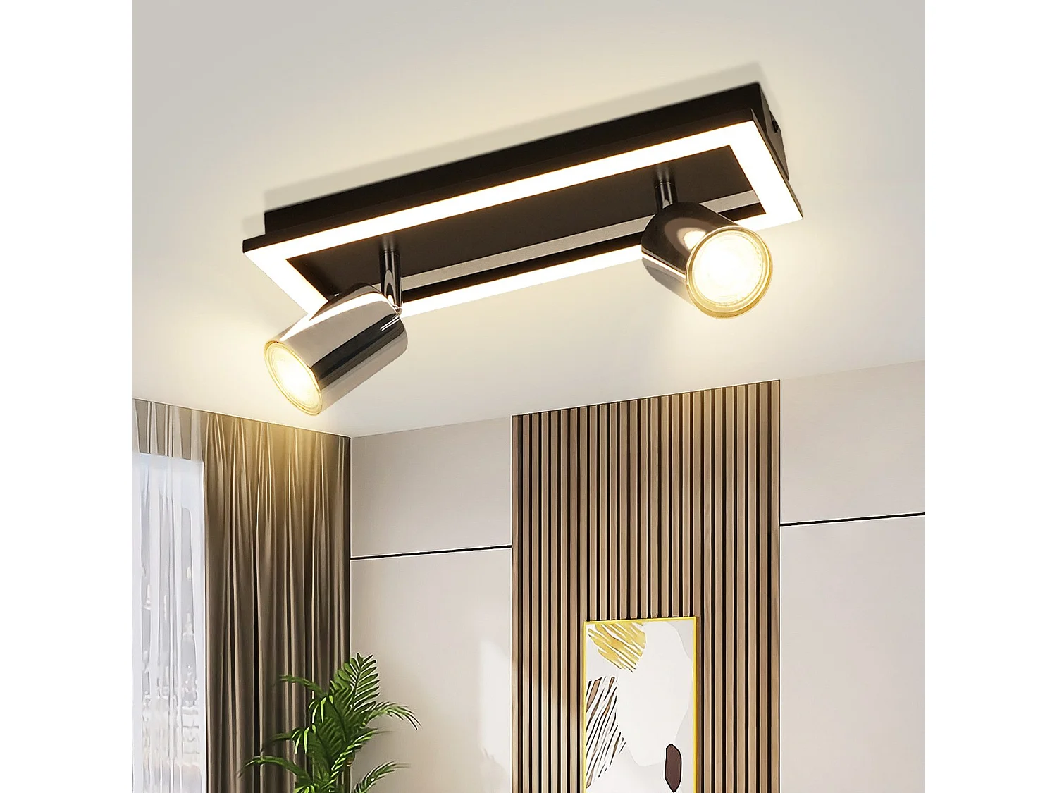 NETTLIFE 2-flammiger GU10 moderner warmweißer verstellbarer LED Deckenstrahler 12W