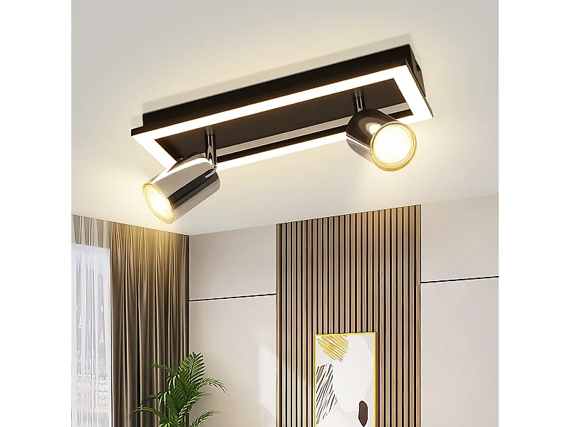 NETTLIFE 2-flammiger GU10 moderner warmweißer verstellbarer LED Deckenstrahler 12W