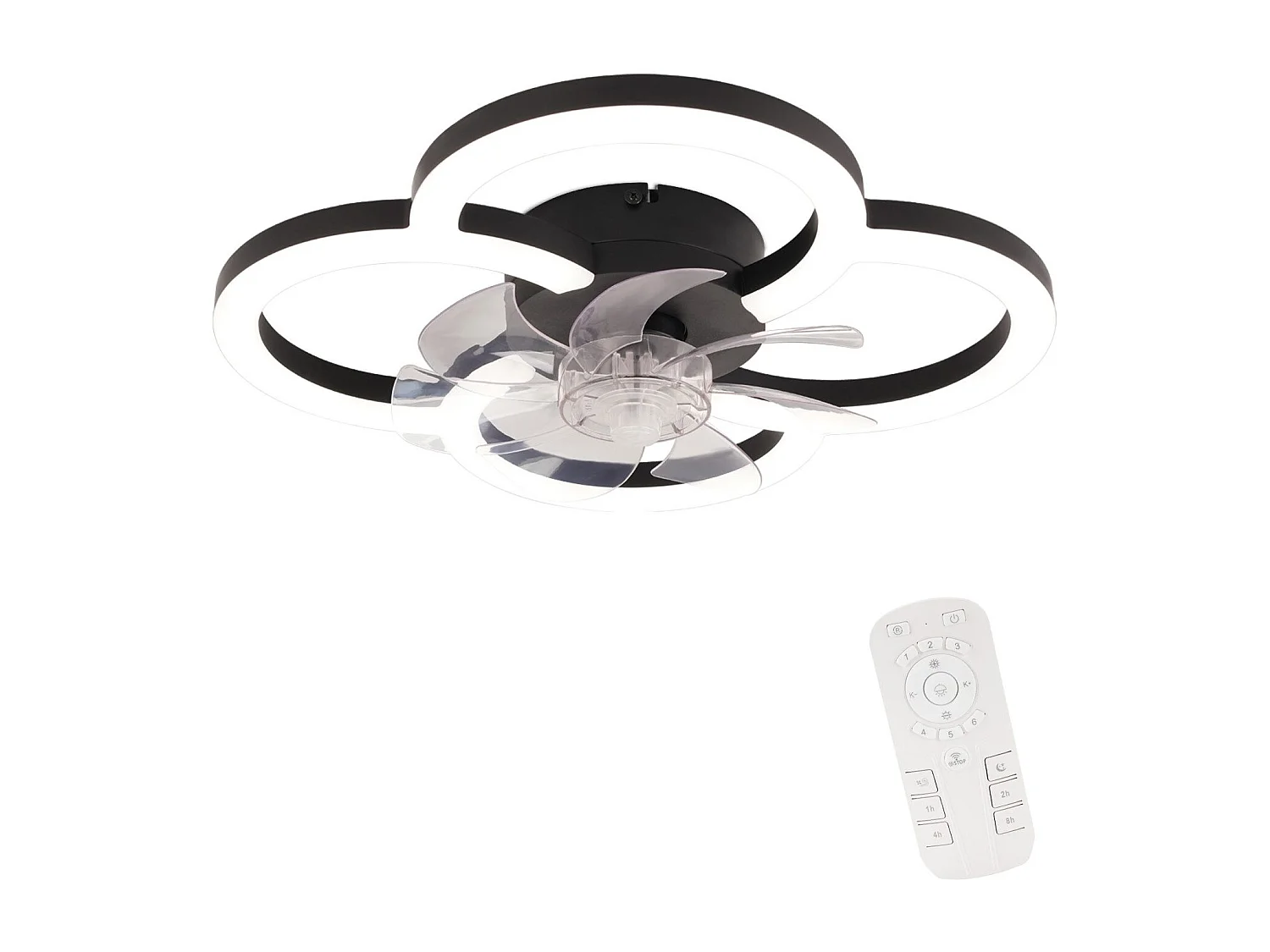 NETTLIFE LED plafondventilator met licht - 40W stil zwart met afstandsbediening, dimmer, 6-snelheden timer