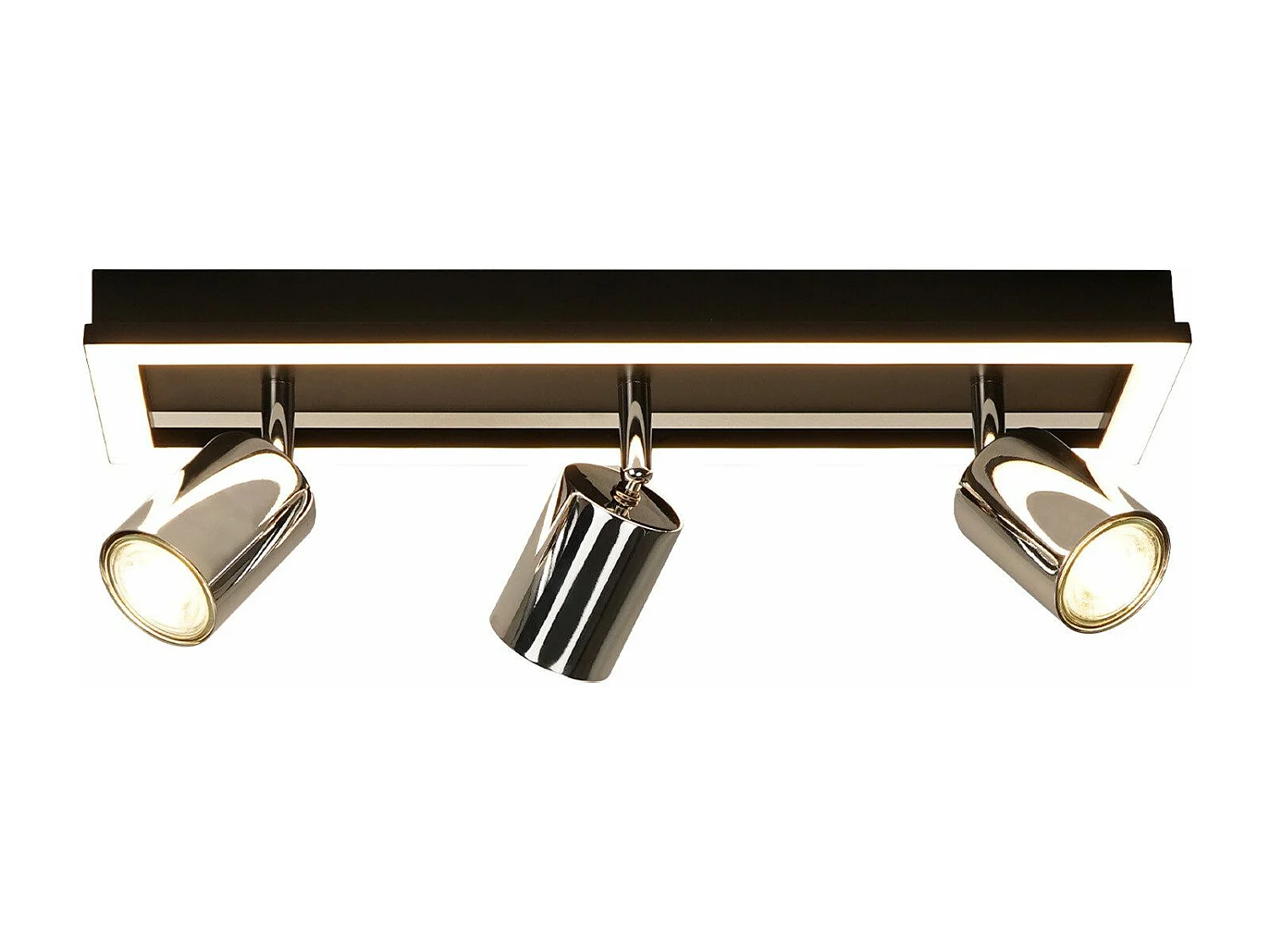 NETTLIFE 3-vlams LED plafondspot, zwart, GU10, verstelbaar, 15 W, warm wit