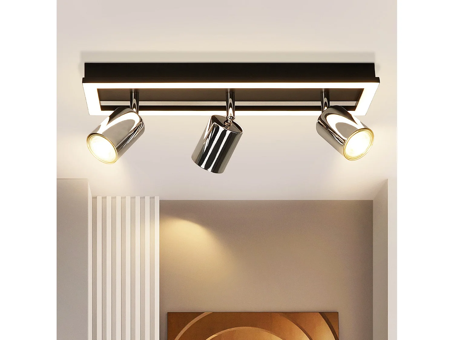 NETTLIFE 3-Flammiger LED Deckenstrahler, Schwarz, GU10, verstellbar, 15W, Warmweiß