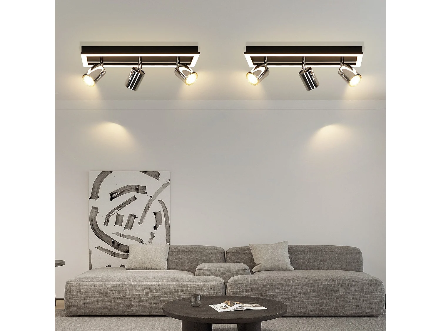 NETTLIFE 3-Flammiger LED Deckenstrahler, Schwarz, GU10, verstellbar, 15W, Warmweiß