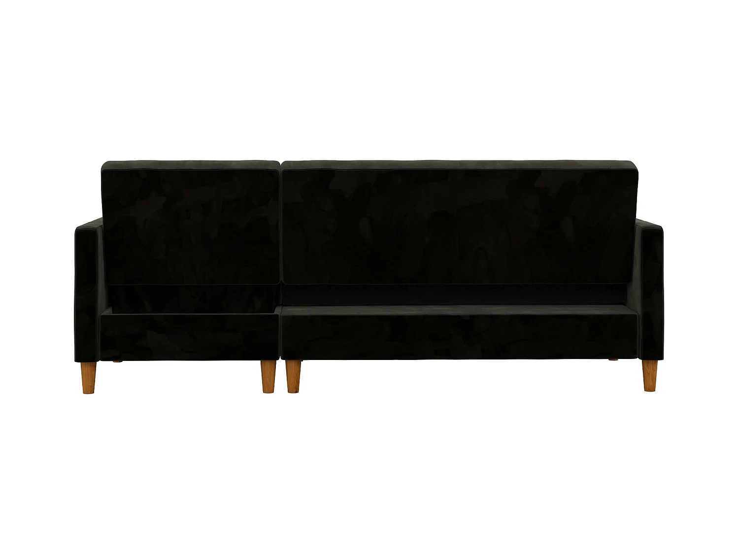 Sofá Cama 4 Plazas con Chaise Lounge en Terciopelo Negro