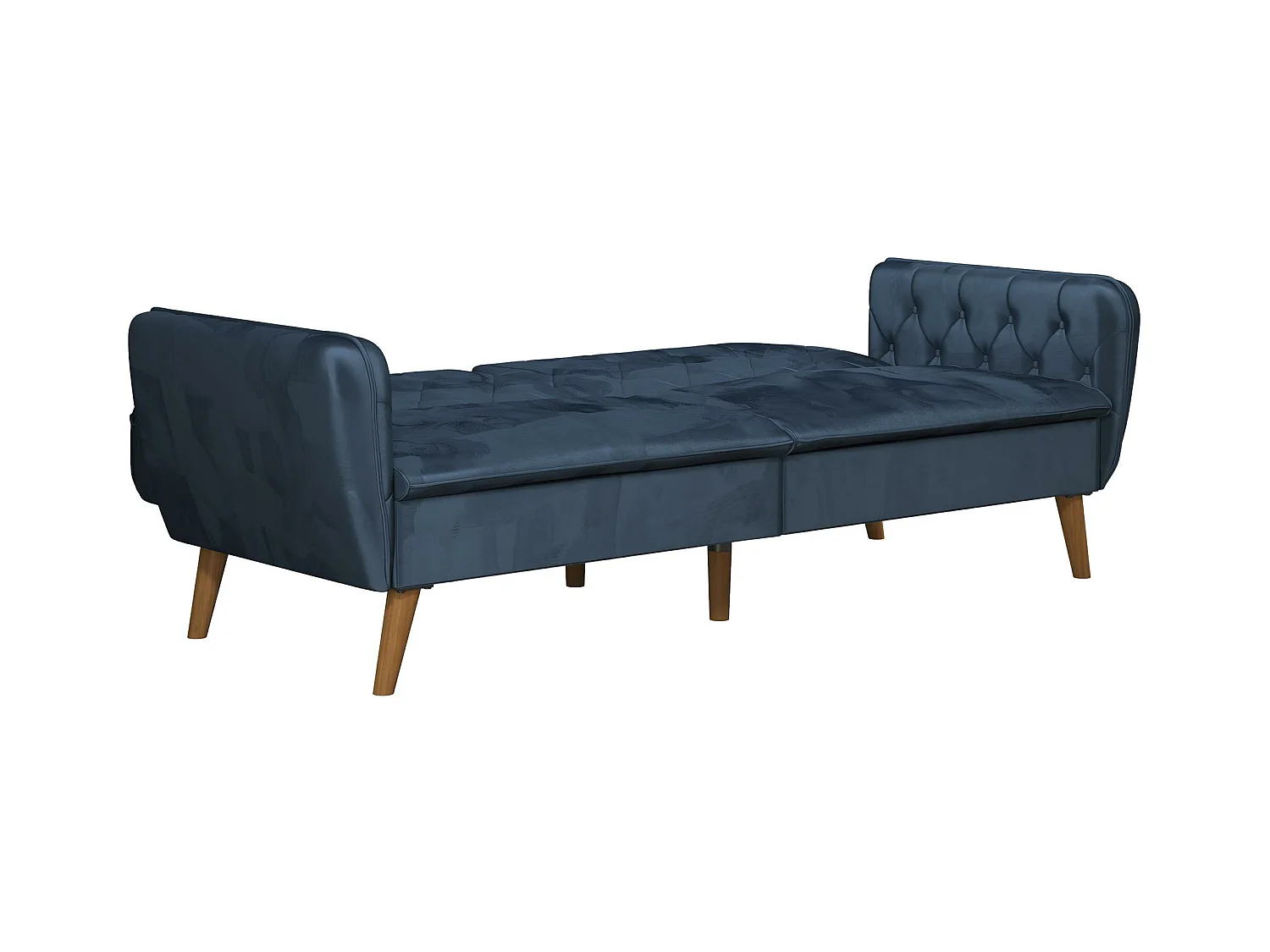 Divano letto 3 posti in velluto blu