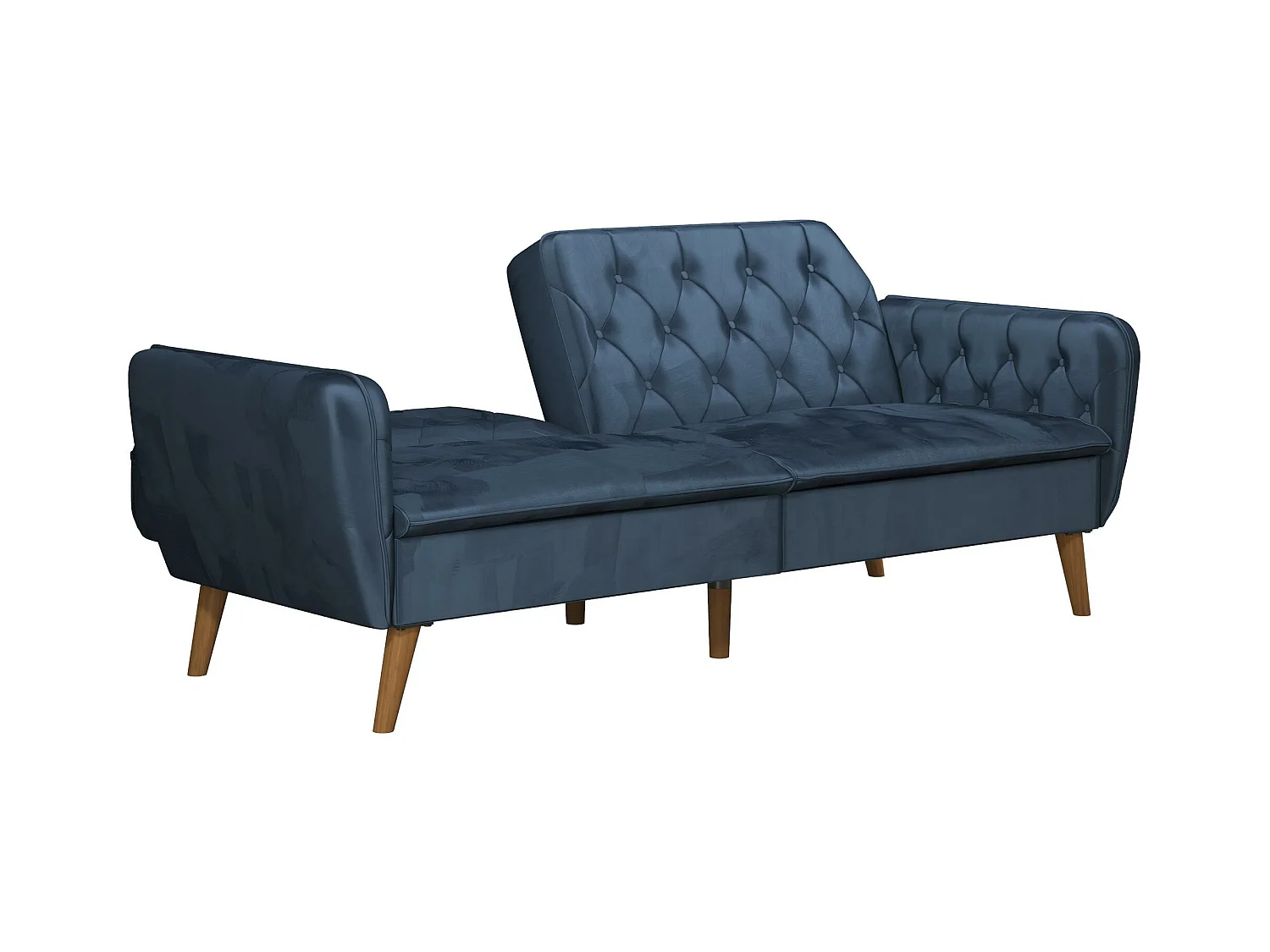 Divano letto 3 posti in velluto blu