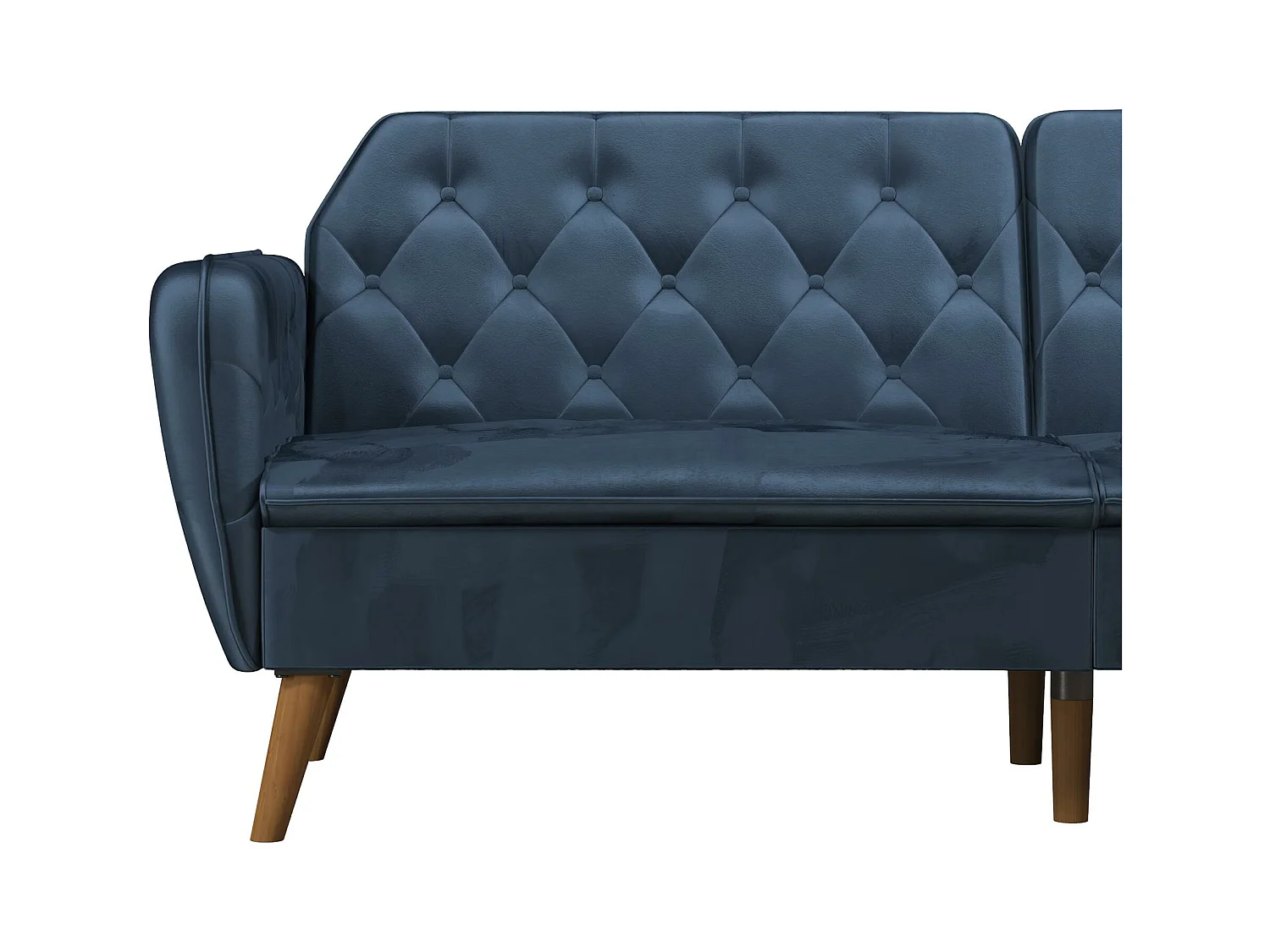 Divano letto 3 posti in velluto blu