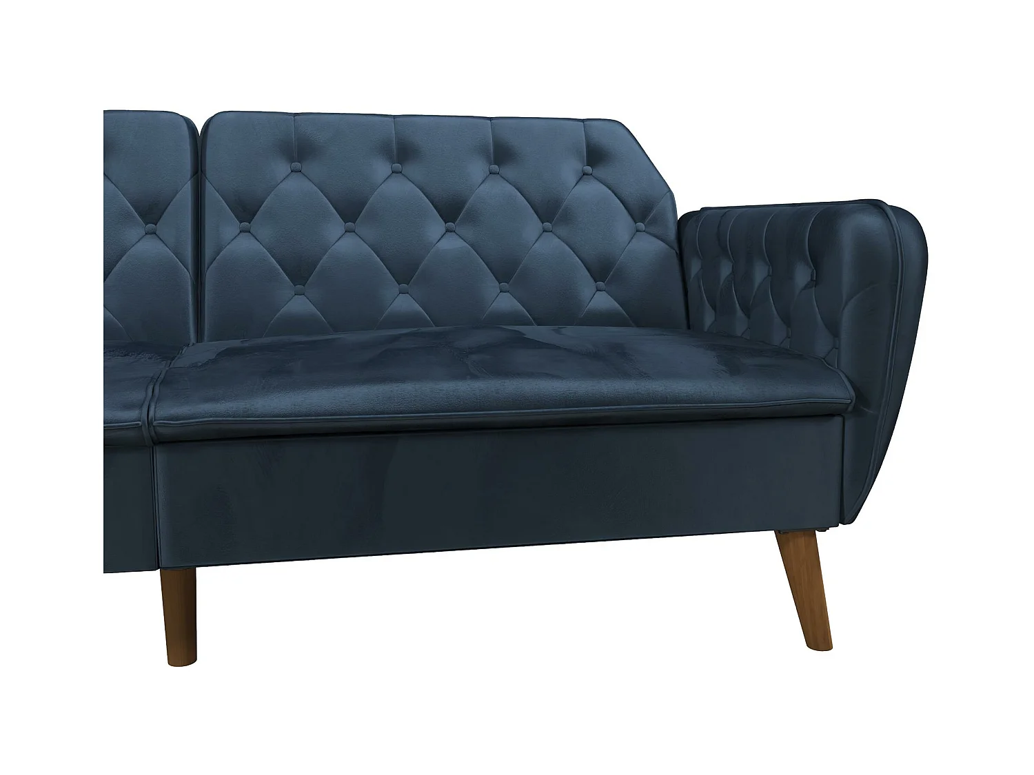 Divano letto 3 posti in velluto blu