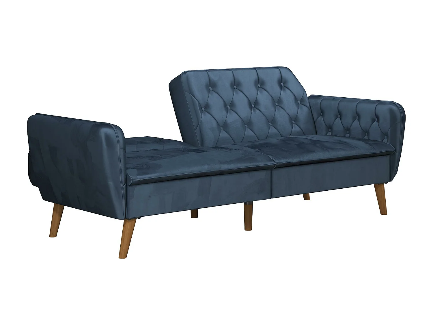 Sofá Cama 3 Plazas en Terciopelo Azul