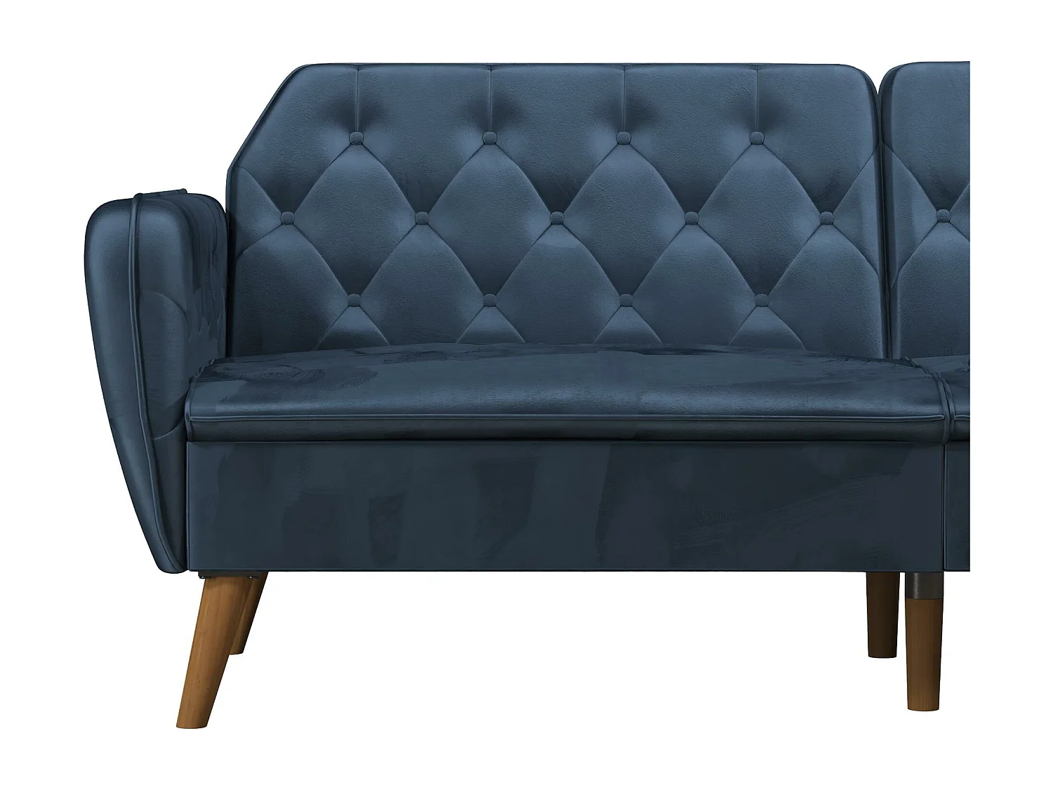 Sofá Cama 3 Plazas en Terciopelo Azul