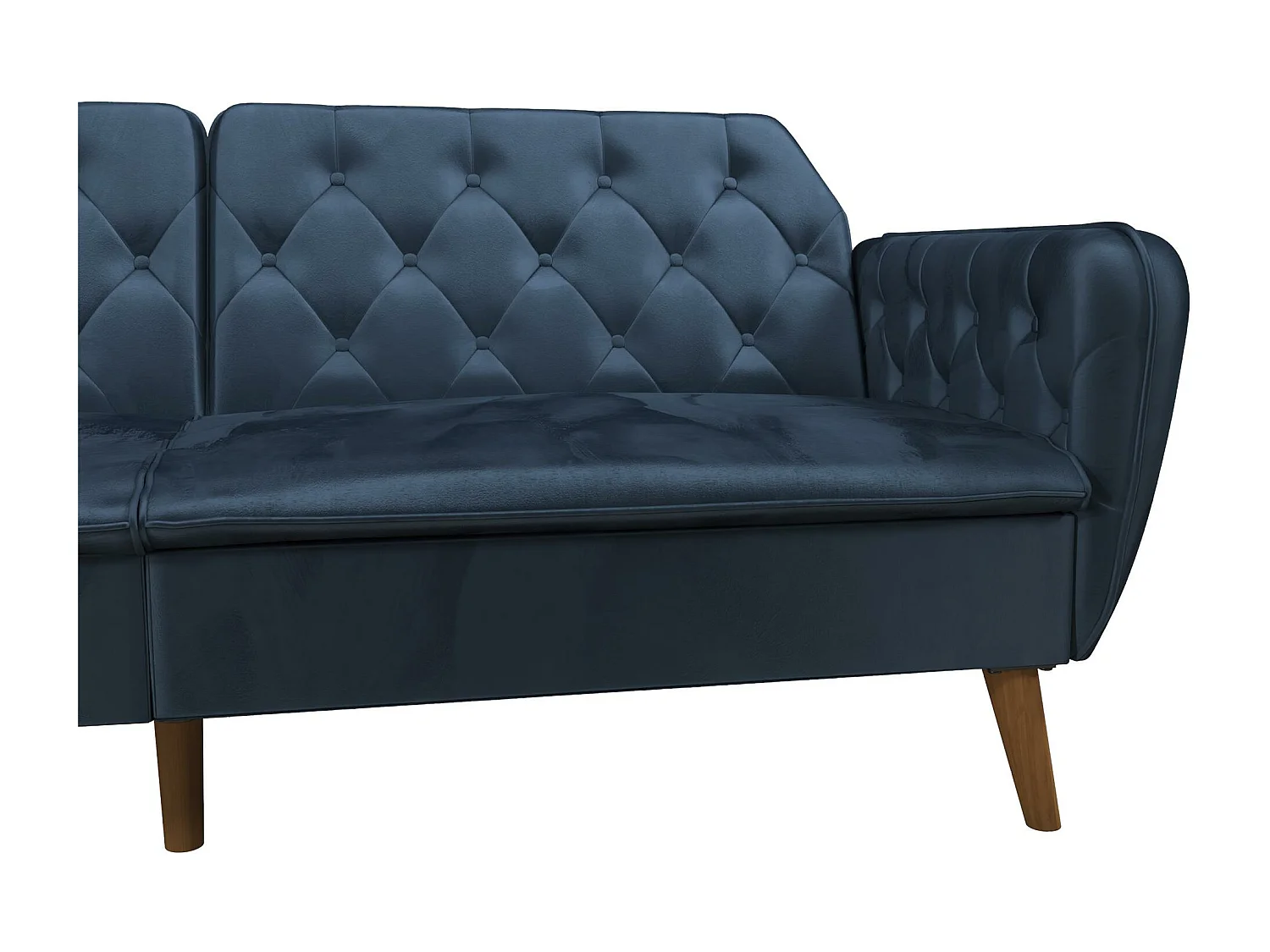 Sofá Cama 3 Plazas en Terciopelo Azul