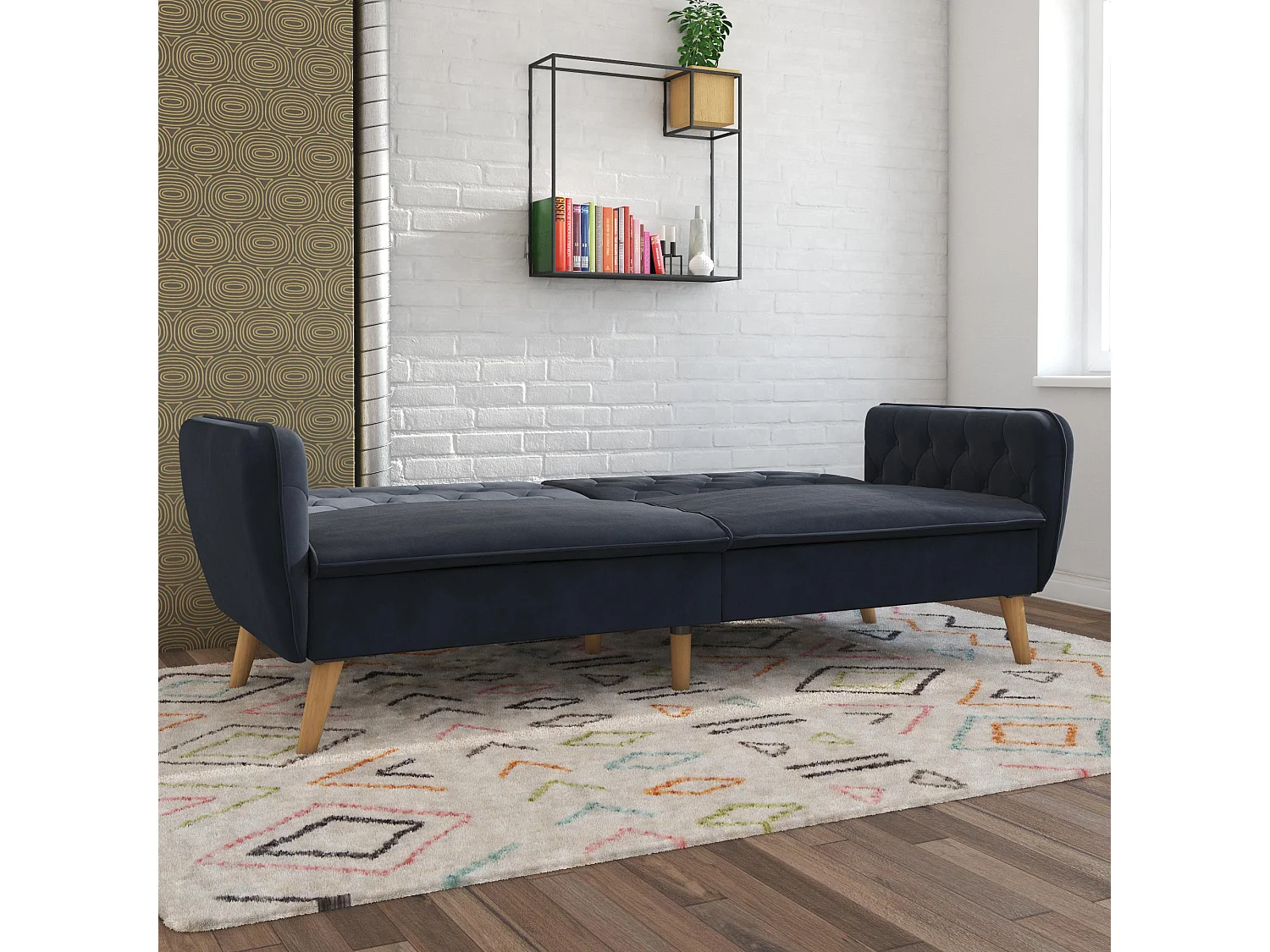 Tallulah | Canapé-lit 3 places en bleu velours