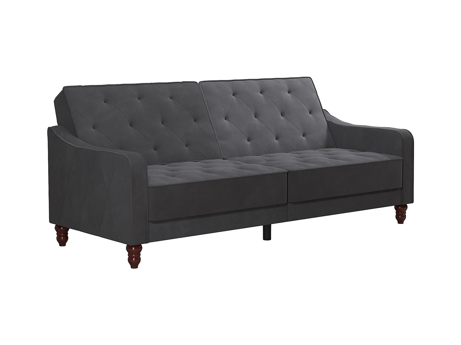 Vintage Tufted | Canapé-lit 3 places en gris velours