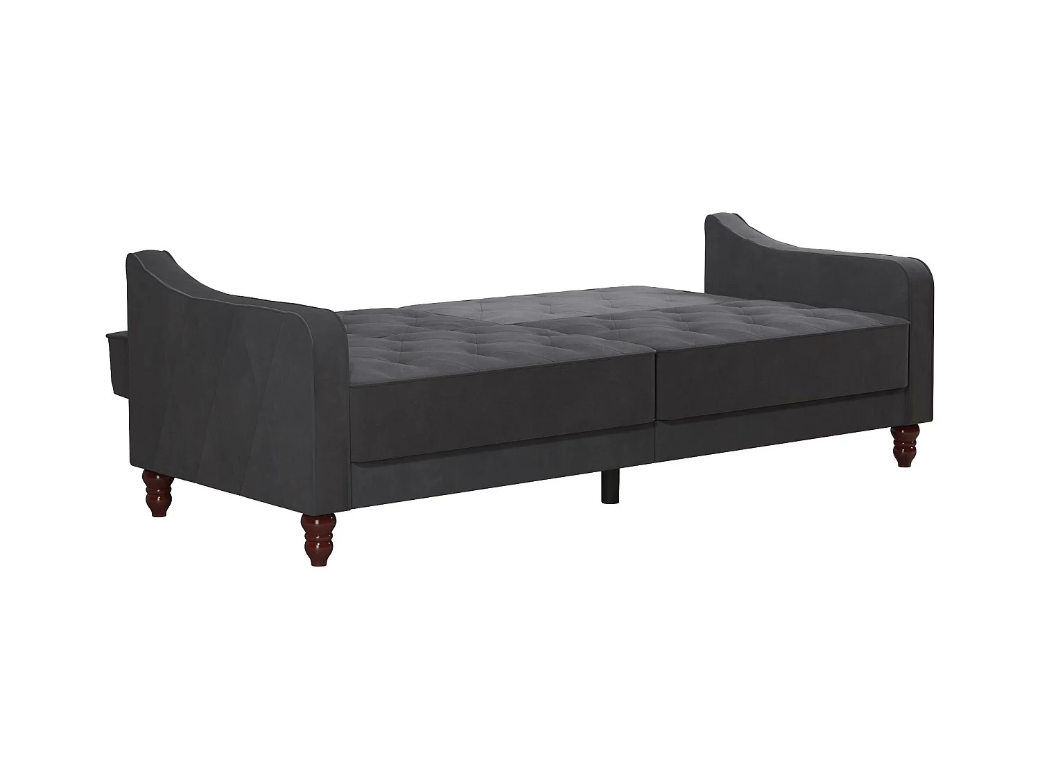 Vintage Tufted | Canapé-lit 3 places en gris velours