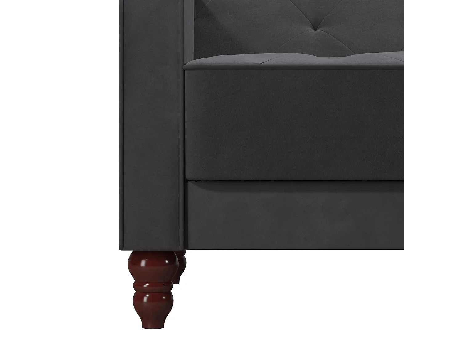 Vintage Tufted | Canapé-lit 3 places en gris velours