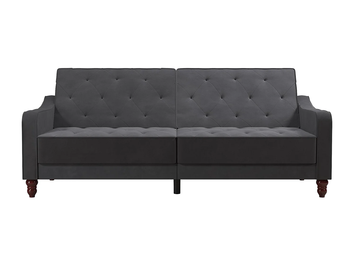 Vintage Tufted | Canapé-lit 3 places en gris velours