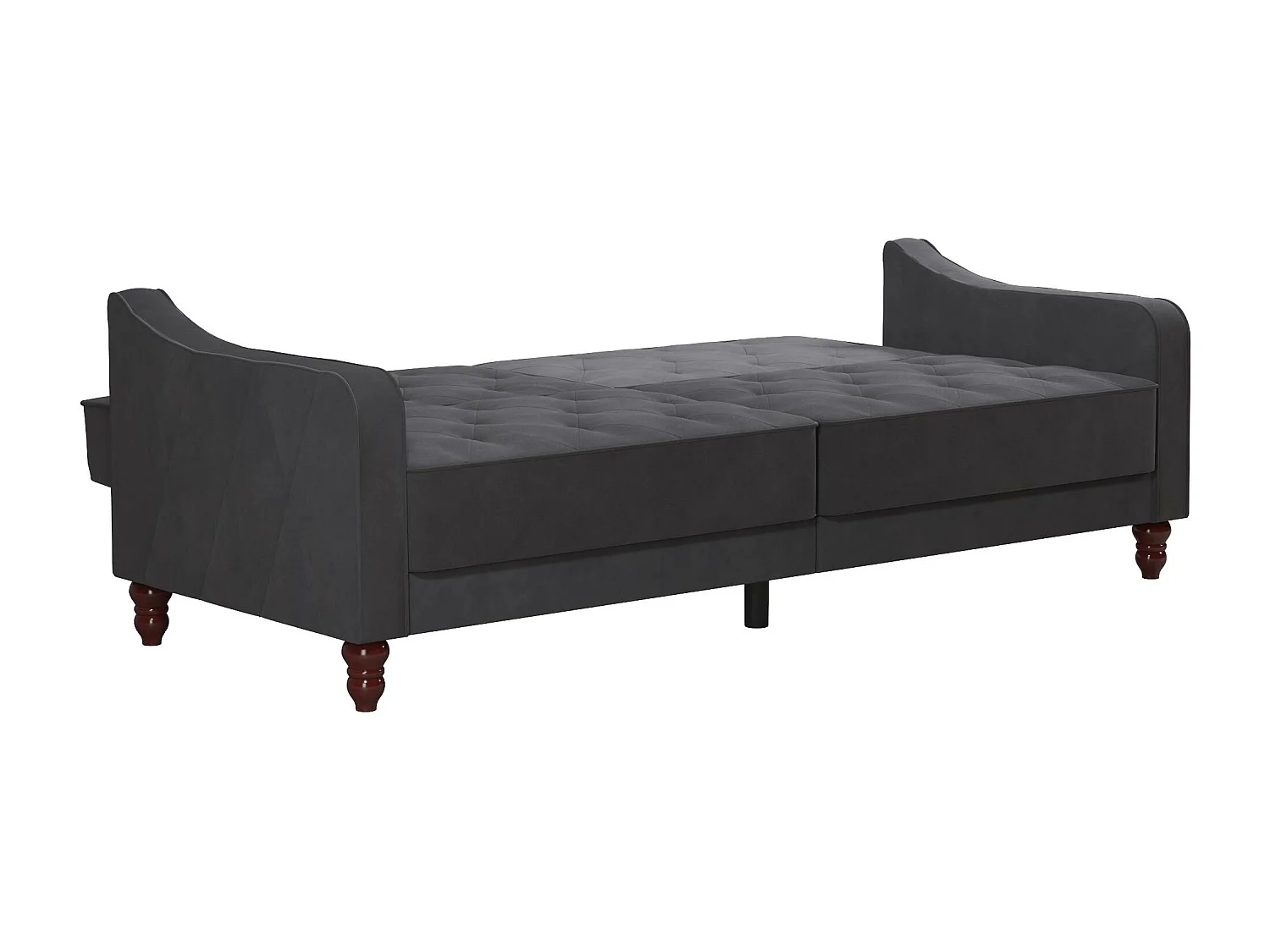 Vintage Tufted | Canapé-lit 3 places en gris velours