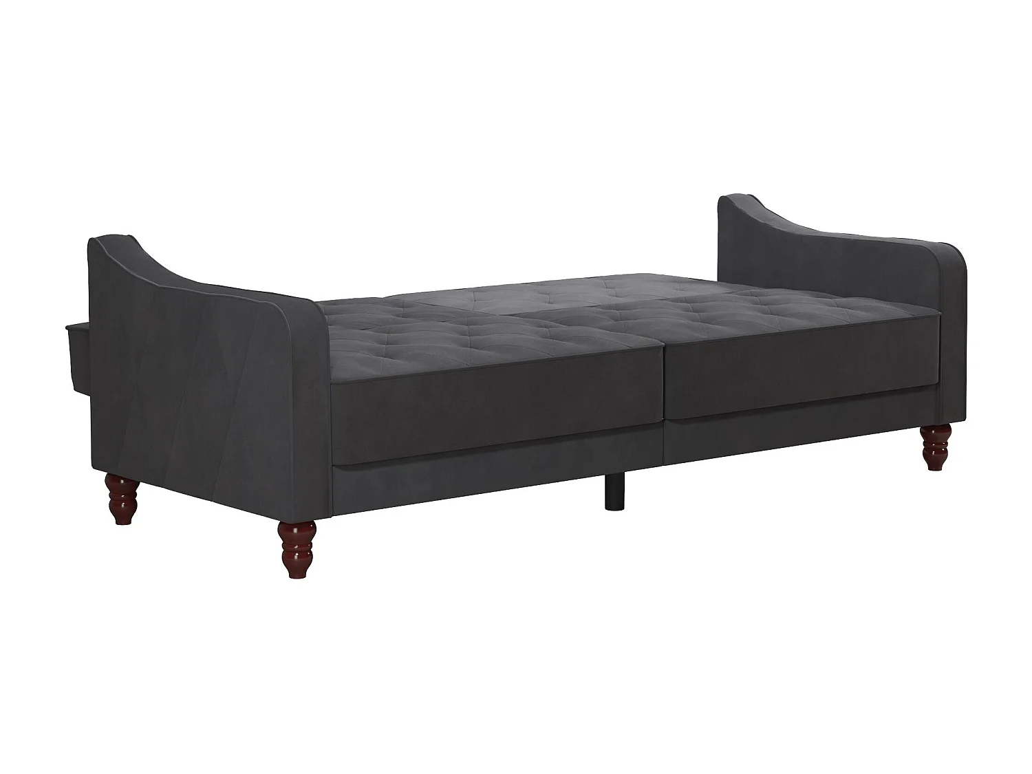 Vintage Tufted | Canapé-lit 3 places en gris velours