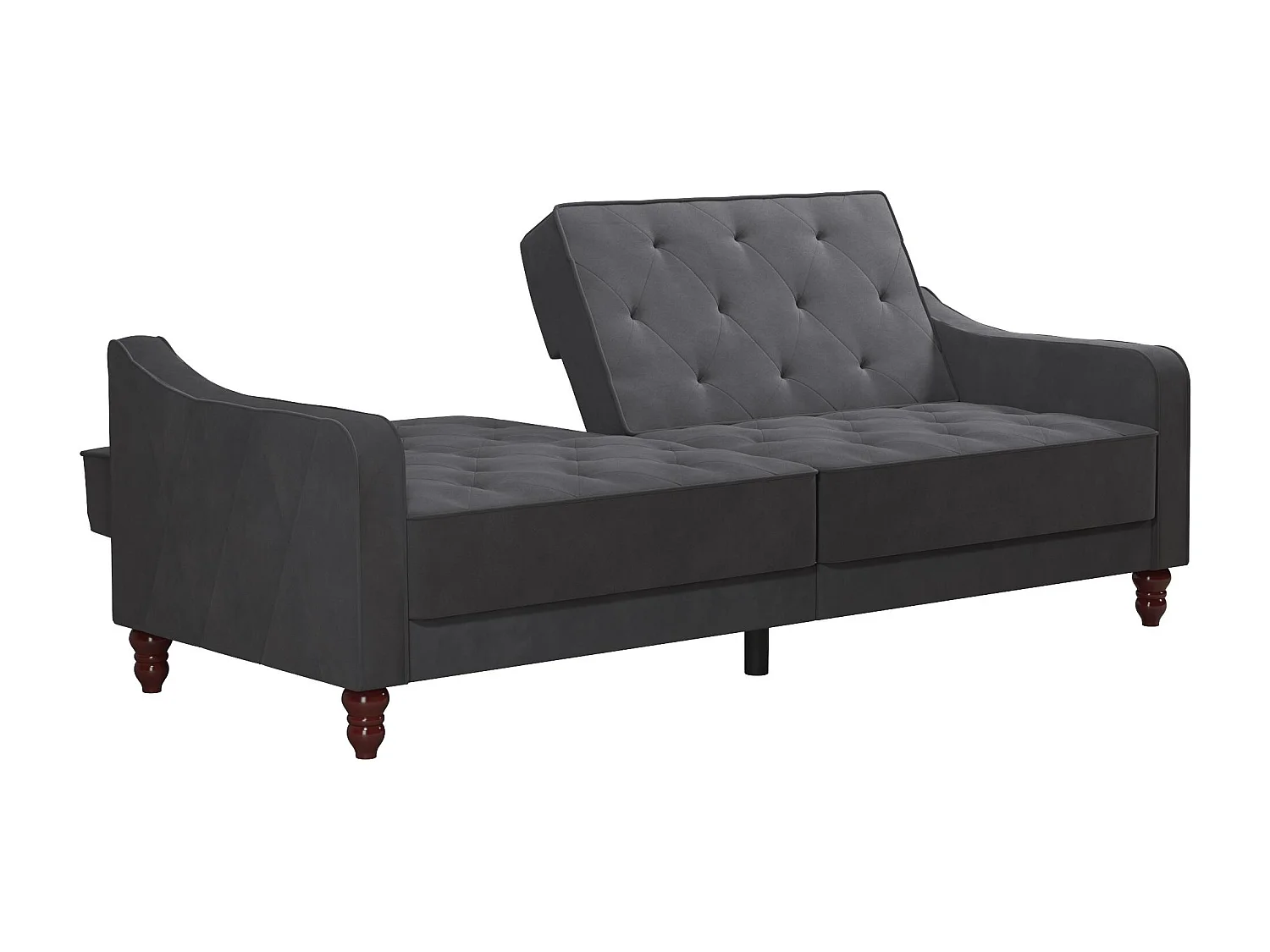 Vintage Tufted | Canapé-lit 3 places en gris velours